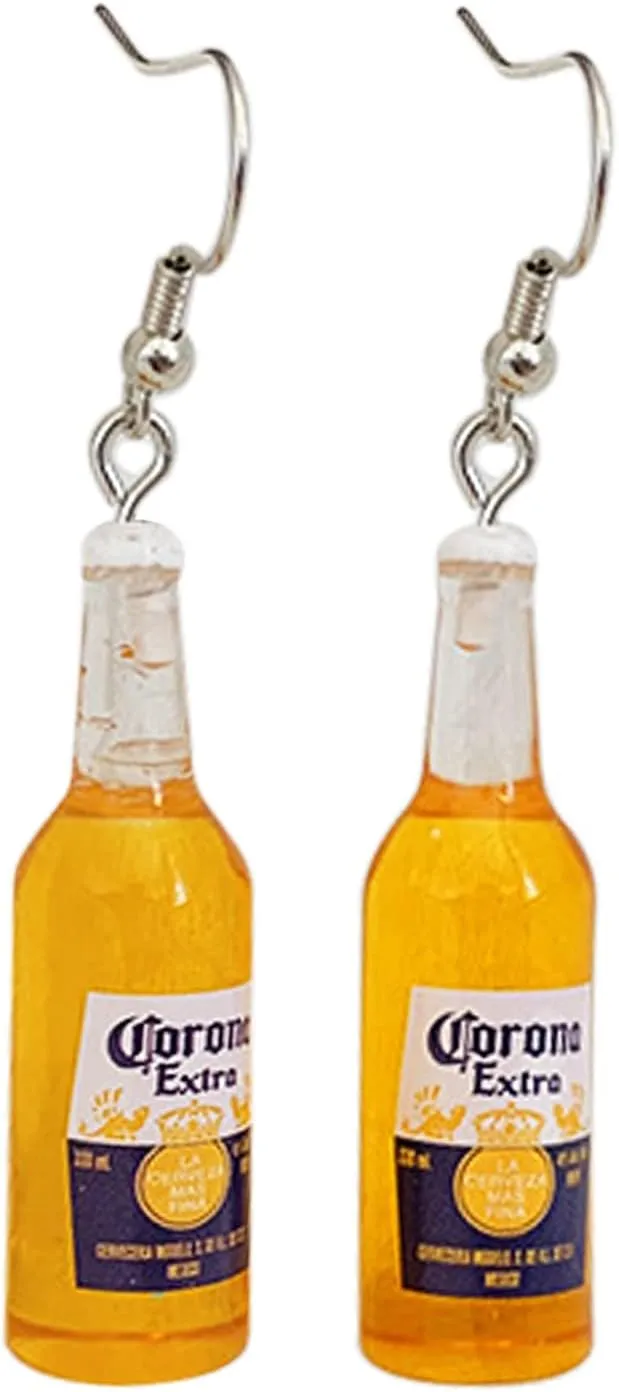 Lovely Beer Mug Dangle Earrings, Cute Beer Bottle Drop Earrings for Women Girls Creative Party Jewelry