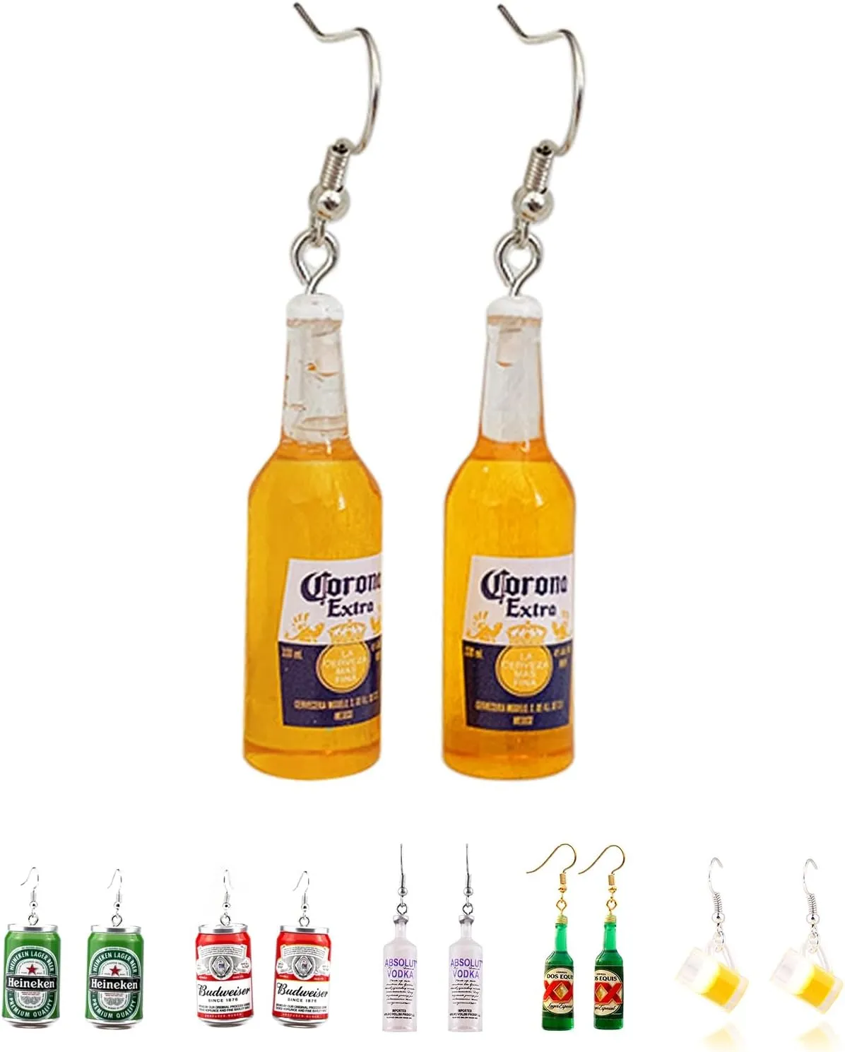 Lovely Beer Mug Dangle Earrings, Cute Beer Bottle Drop Earrings for Women Girls Creative Party Jewelry