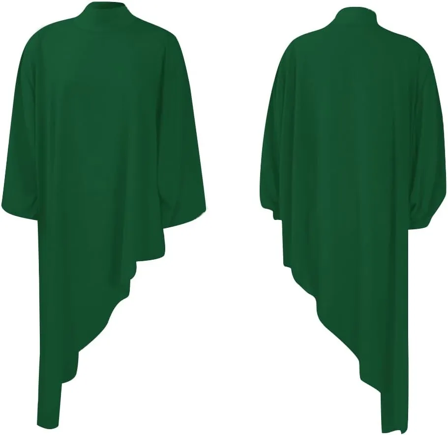 LYANER Women's Mock Neck Asymmetrical High Low Balloon Long Sleeve Long Shirt Blouse Tunic Top