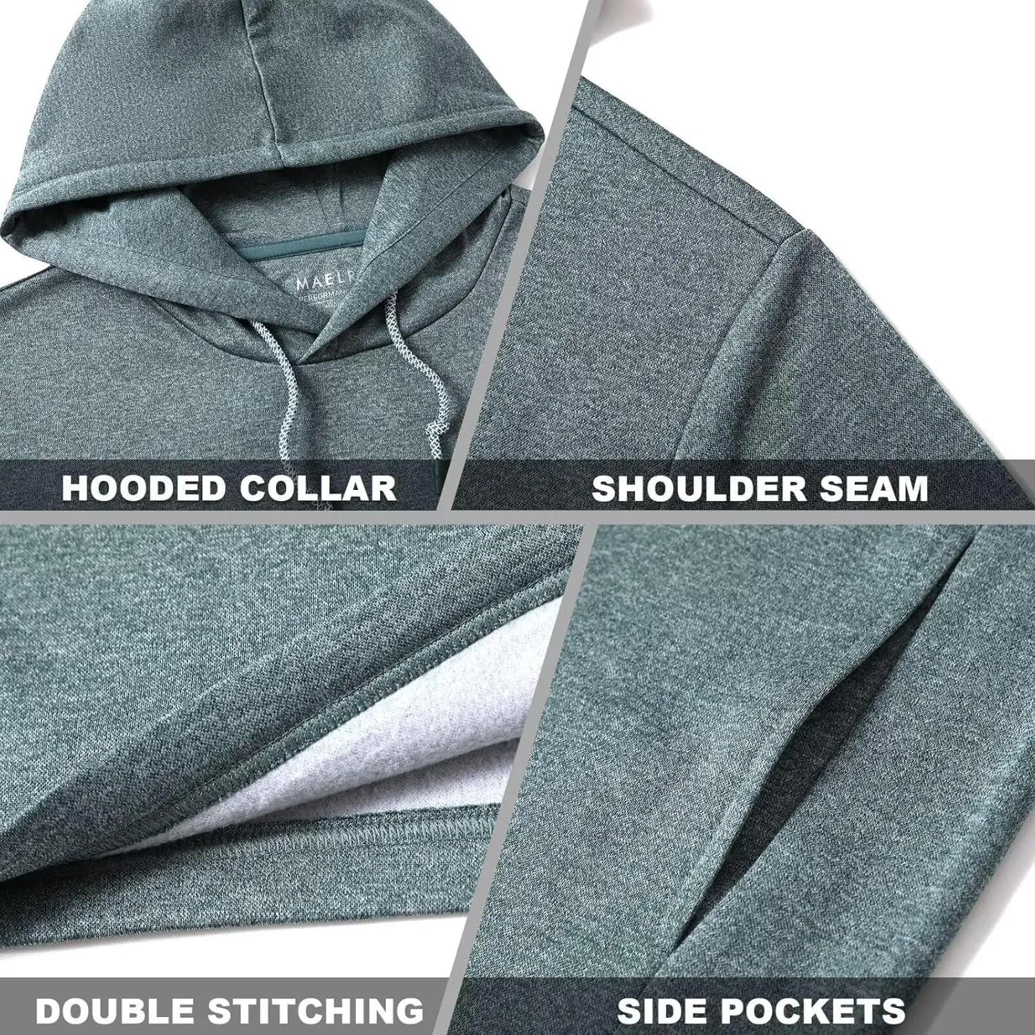 M MAELREG Hoodies for Men Golf Fleece Hooded Sweatshirts Dry Fit Athletic Lightweight Casual Midlayer Mens Hoodies Pullover