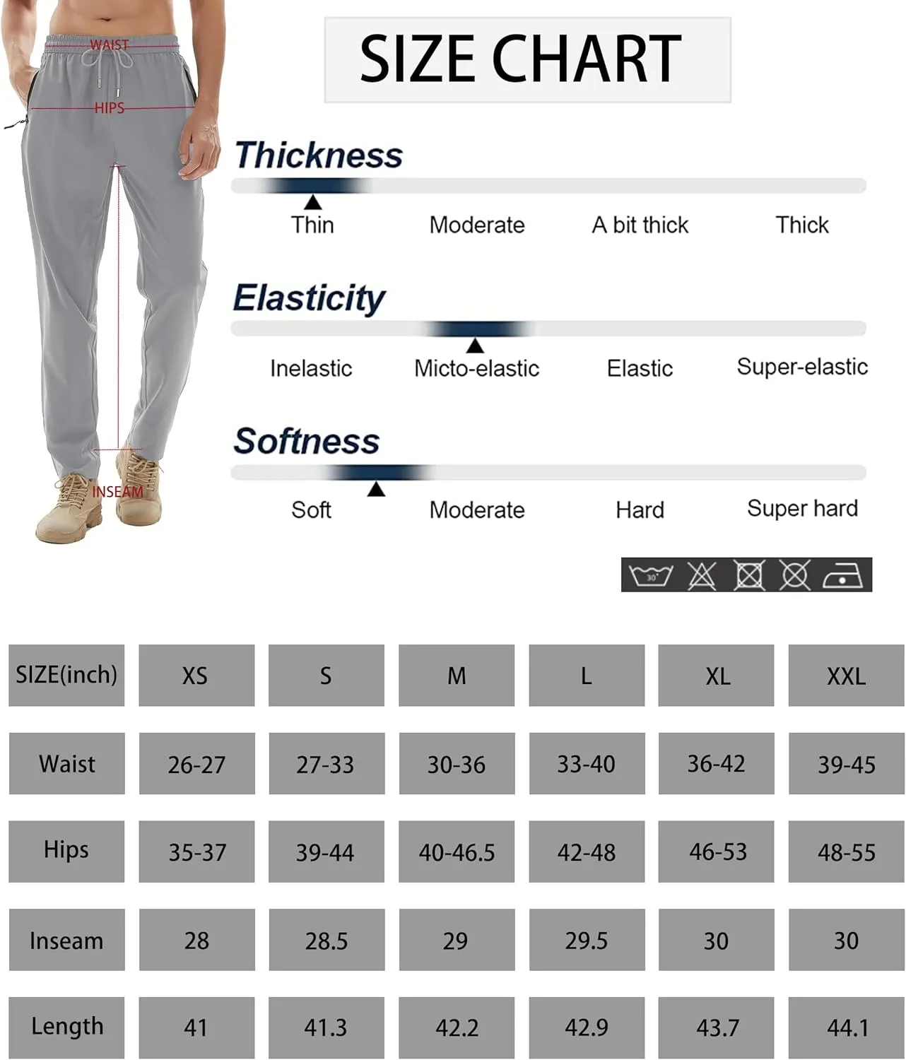 Men's Athletic Hiking Pants Lightweight Quick Dry Travel Fishing Joggers Running Workout Active Track Pants