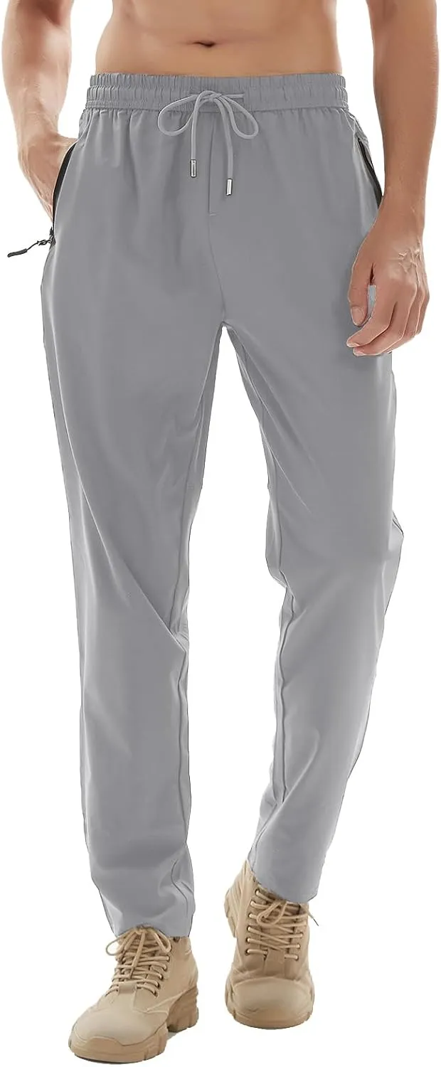 Men's Athletic Hiking Pants Lightweight Quick Dry Travel Fishing Joggers Running Workout Active Track Pants