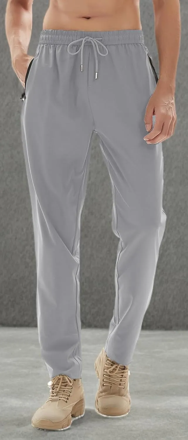 Men's Athletic Hiking Pants Lightweight Quick Dry Travel Fishing Joggers Running Workout Active Track Pants