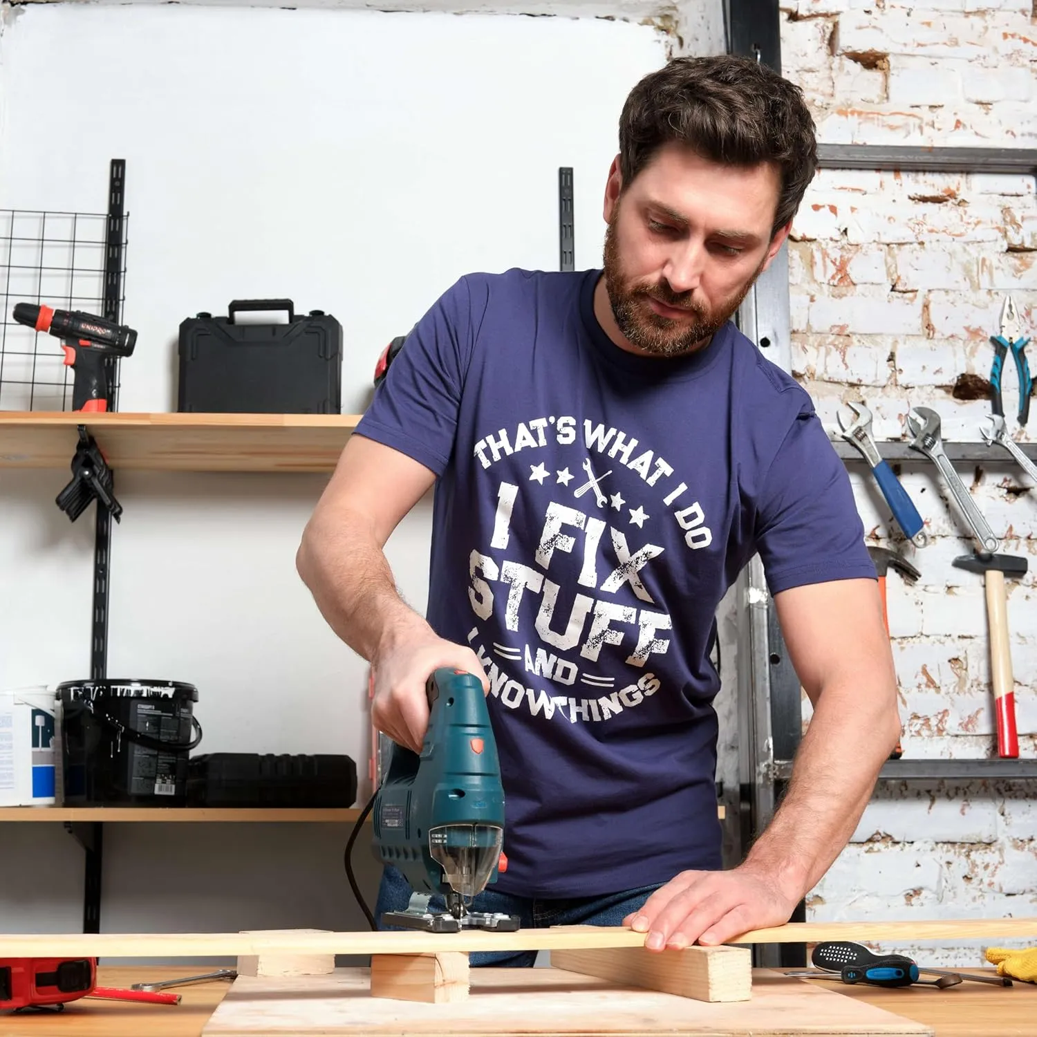 Men's Funny I fix Stuff T-Shirt Mechanic Engineer Garage Tee Shirt