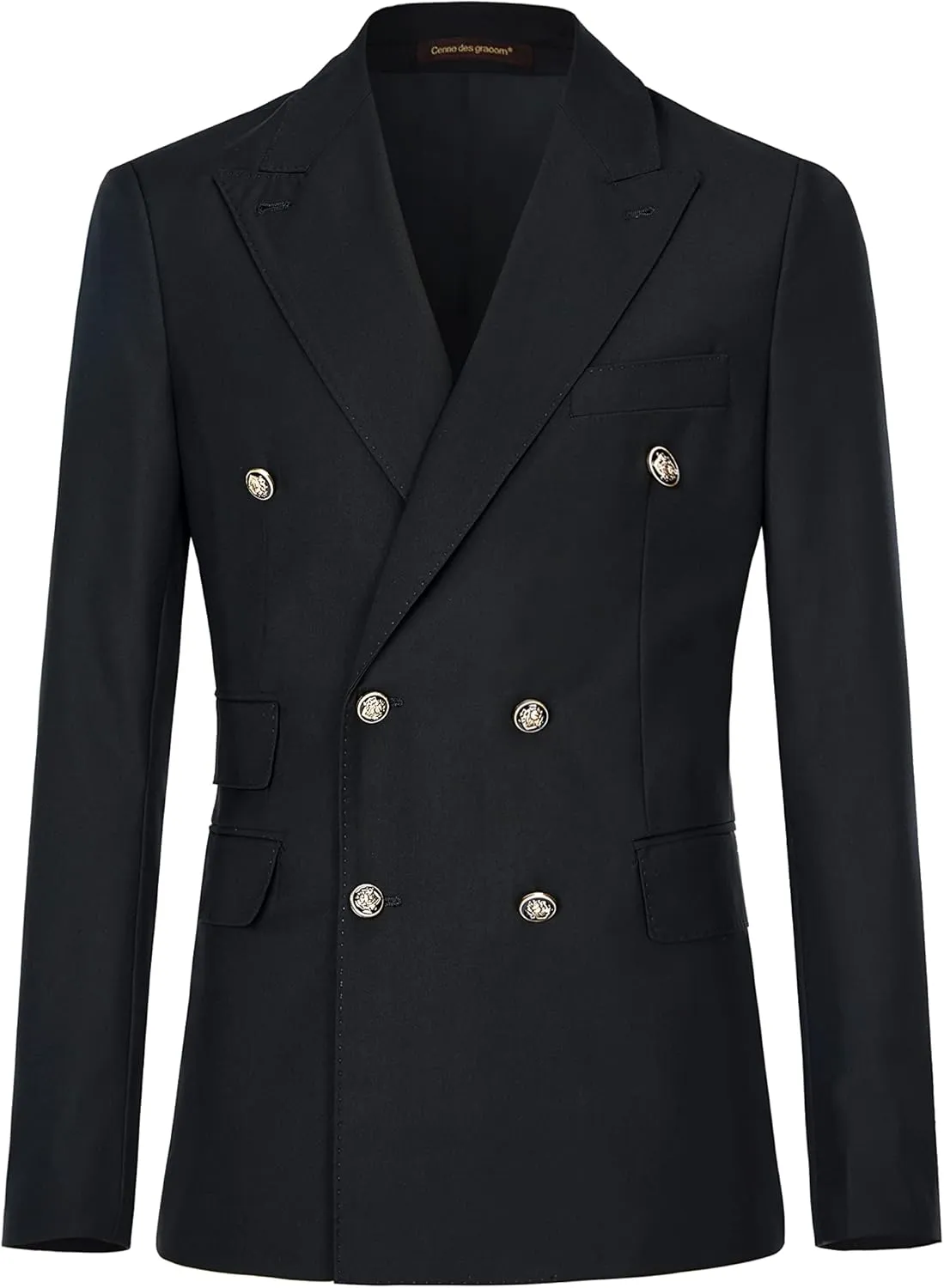 Men's Slim Fit 2 Piece Suit Double Breasted Business Wedding Prom Tuxedo Suits Blazer & Pants Set