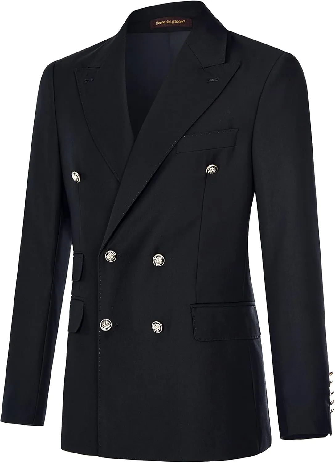 Men's Slim Fit 2 Piece Suit Double Breasted Business Wedding Prom Tuxedo Suits Blazer & Pants Set