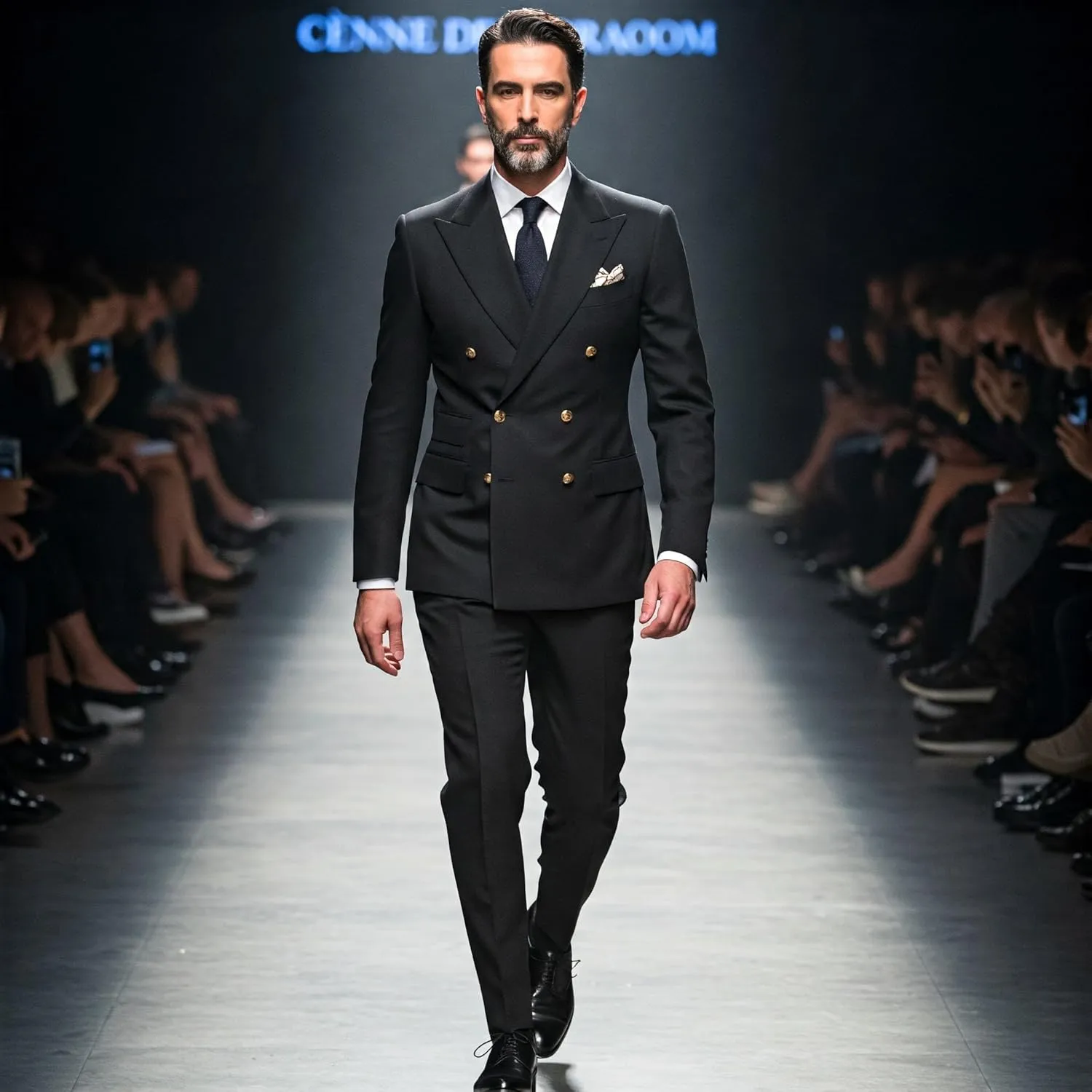 Men's Slim Fit 2 Piece Suit Double Breasted Business Wedding Prom Tuxedo Suits Blazer & Pants Set