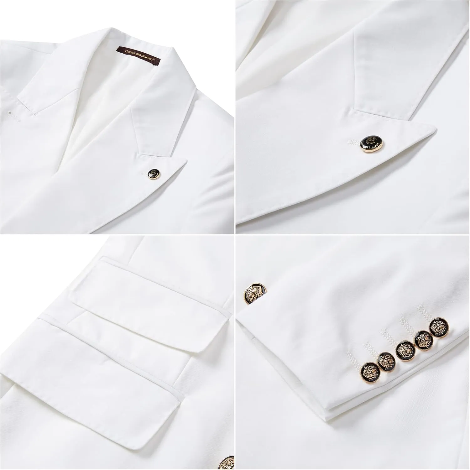 Men's Slim Fit 2 Piece Suit Double Breasted Business Wedding Prom Tuxedo Suits Blazer & Pants Set
