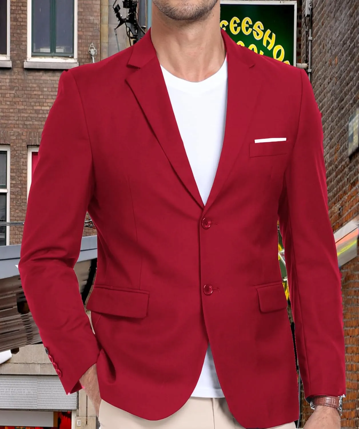Mens Suit Jacket Slim Fit Blazer for Men Business Suit Blazer Lightweight Casual Sport Coats for Daily Summer Wedding