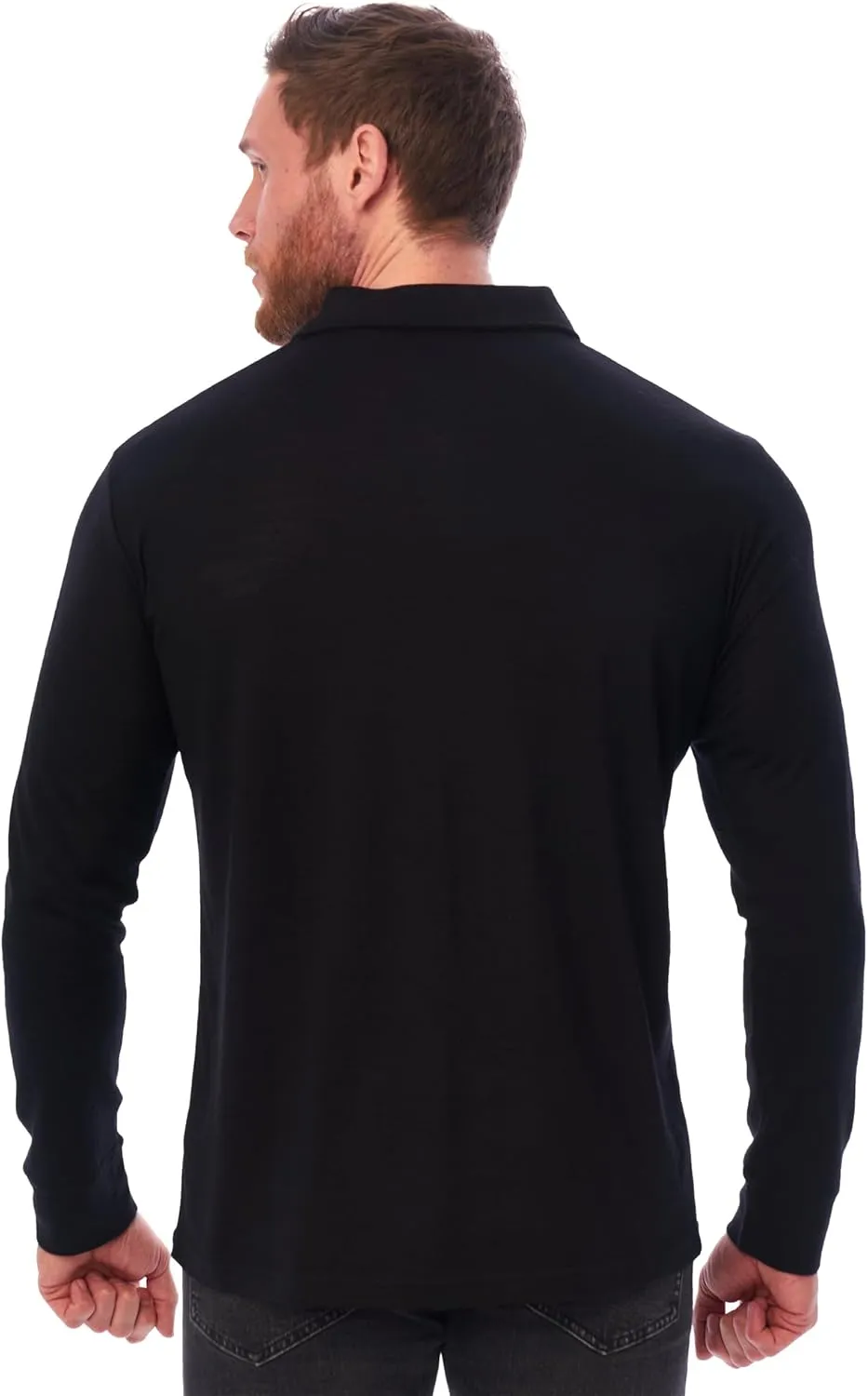 Merino Wool Polo Shirt Men - Anti-Odor 100% Merino Wool Shirts for Men Short Sleeve and Long Sleeve Breathable Polo