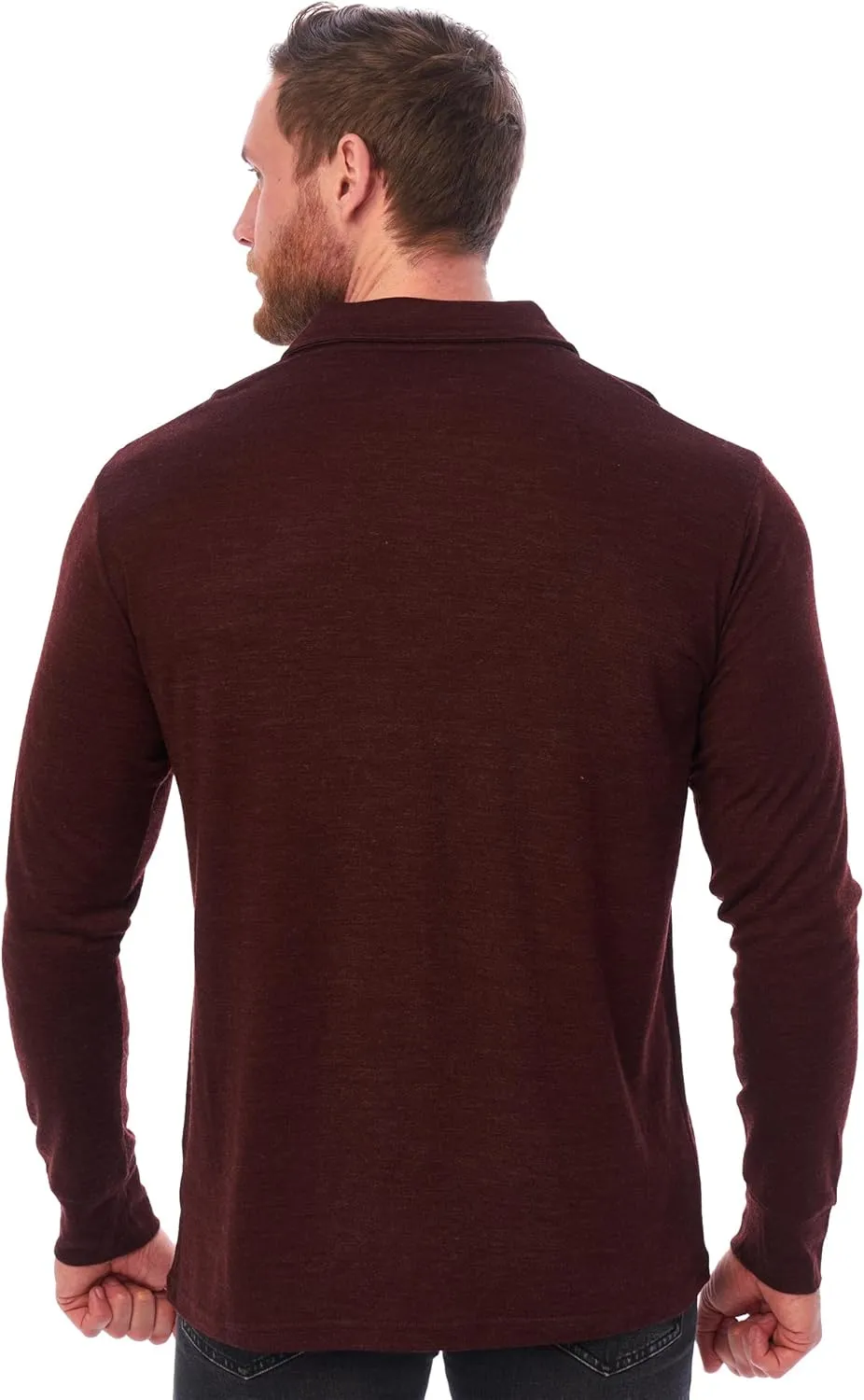 Merino Wool Polo Shirt Men - Anti-Odor 100% Merino Wool Shirts for Men Short Sleeve and Long Sleeve Breathable Polo