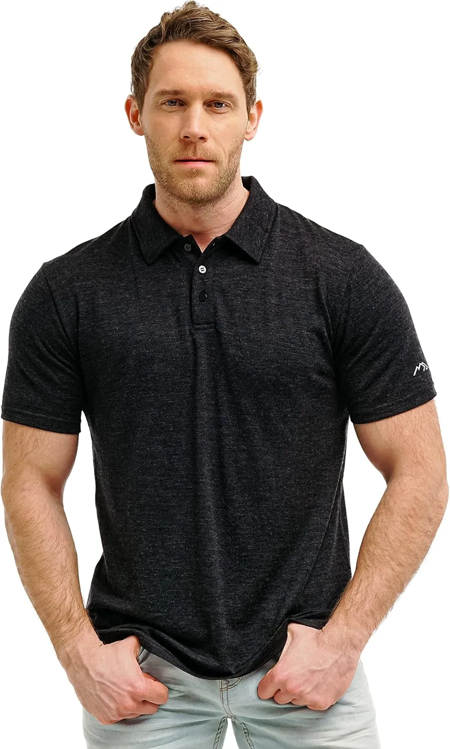 Merino Wool Polo Shirt Men - Anti-Odor 100% Merino Wool Shirts for Men Short Sleeve and Long Sleeve Breathable Polo