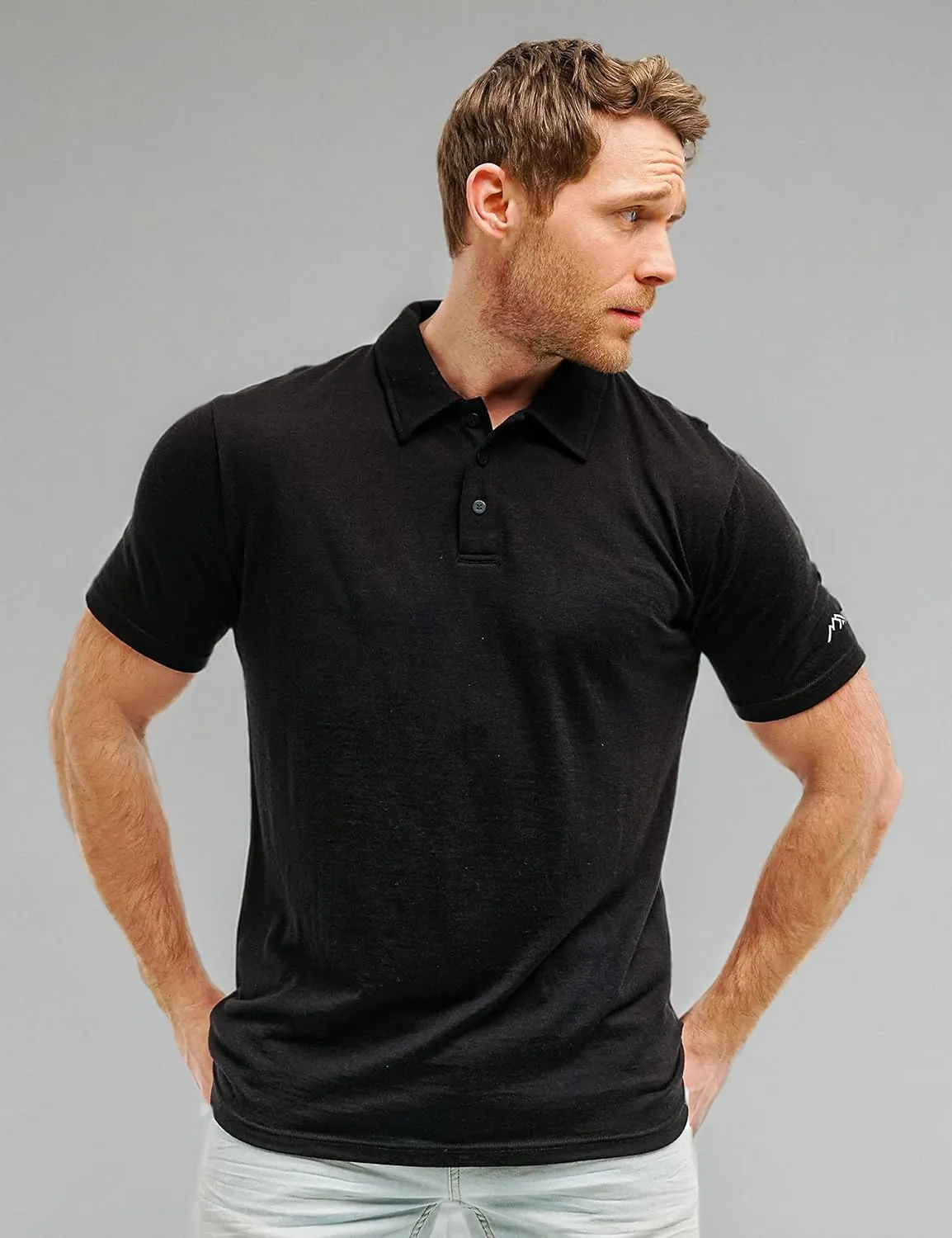 Merino Wool Polo Shirt Men - Anti-Odor 100% Merino Wool Shirts for Men Short Sleeve and Long Sleeve Breathable Polo