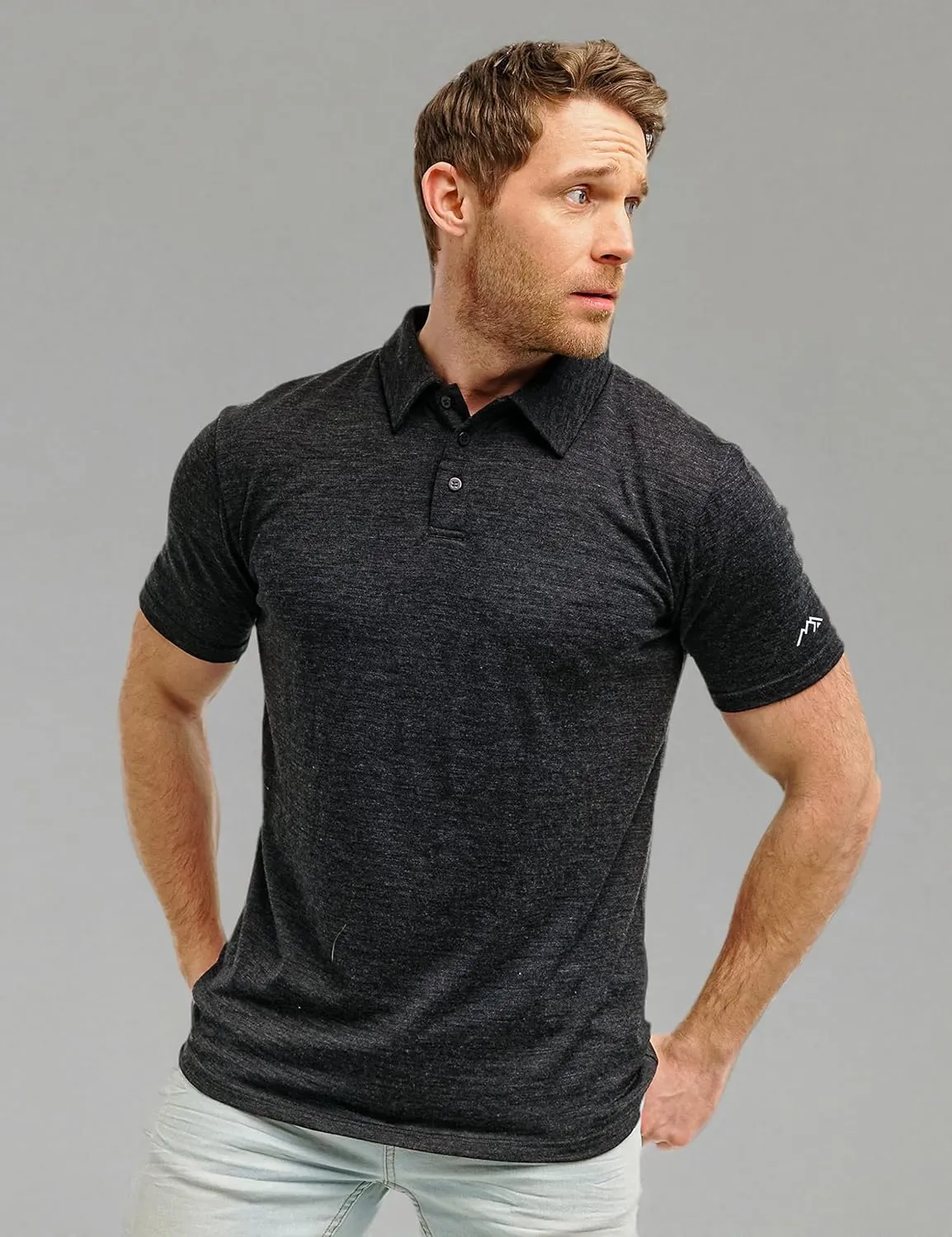 Merino Wool Polo Shirt Men - Anti-Odor 100% Merino Wool Shirts for Men Short Sleeve and Long Sleeve Breathable Polo
