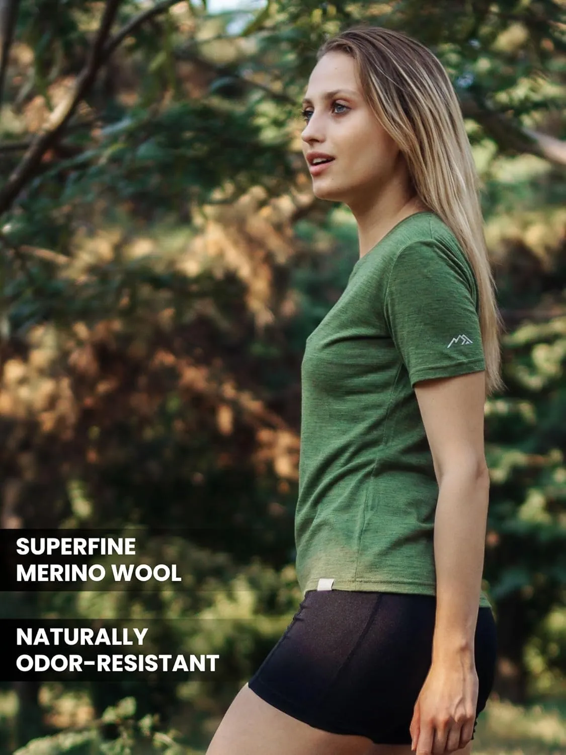 Merino.tech Merino Wool Shirt Women - 100% Merino Wool Base Layer Women Short Sleeve Tee