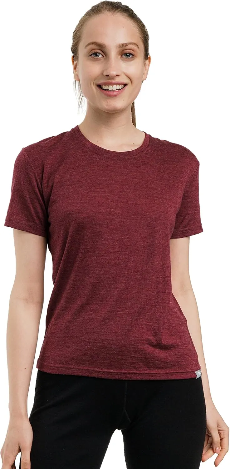Merino.tech Merino Wool Shirt Women - 100% Merino Wool Base Layer Women Short Sleeve Tee
