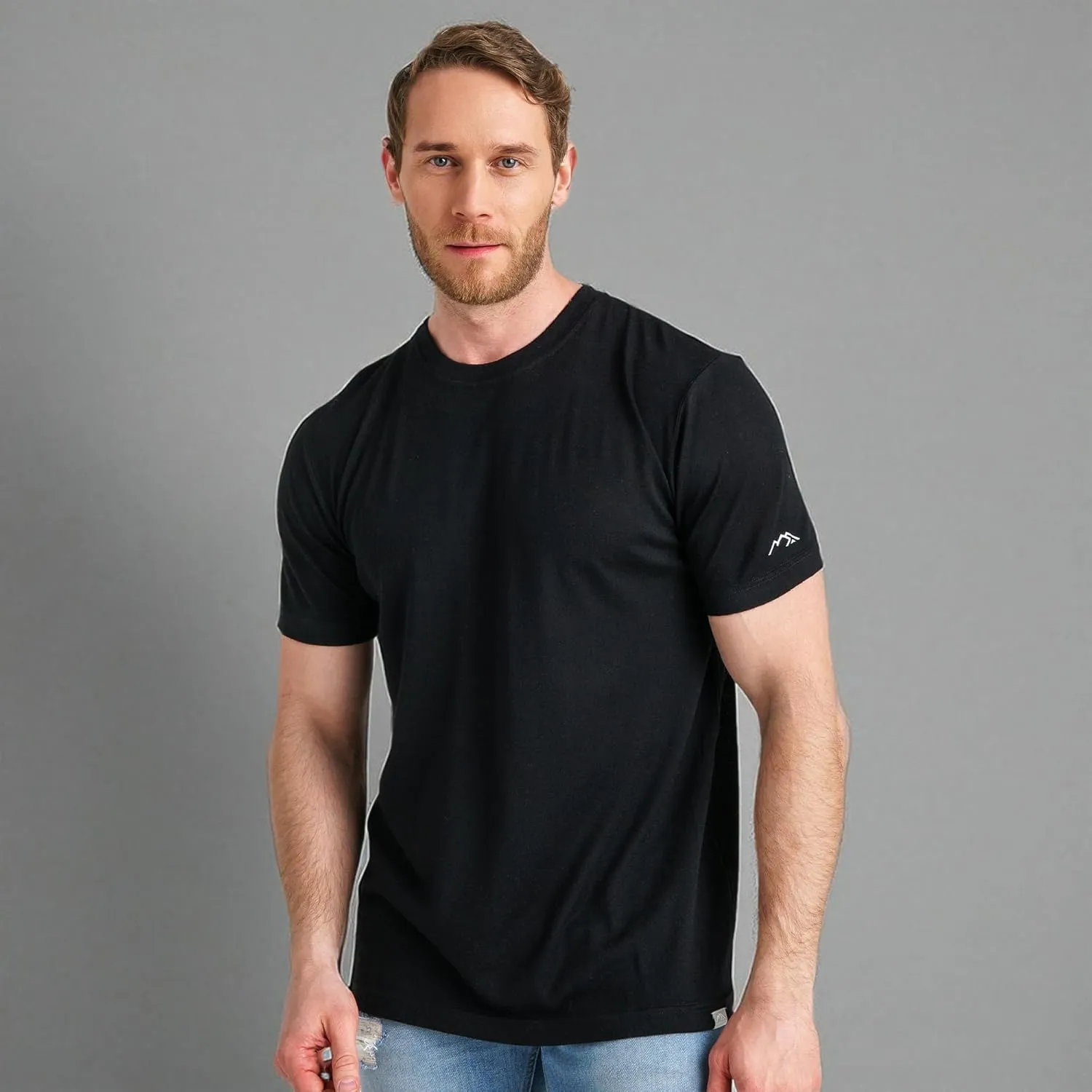 Merino.tech Merino Wool T-Shirt Mens - 100% Organic Merino Wool Undershirt Lightweight Base Layer