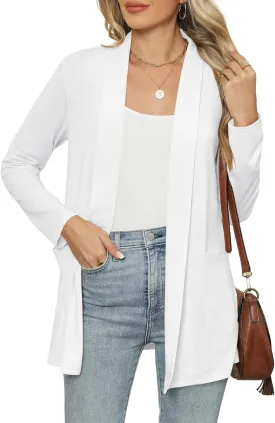 Micoson Long Sleeve Lightweight Thin 2025 Summer Cardigan for Women Casual Loose Fit Kimono Cover Up with Pockets