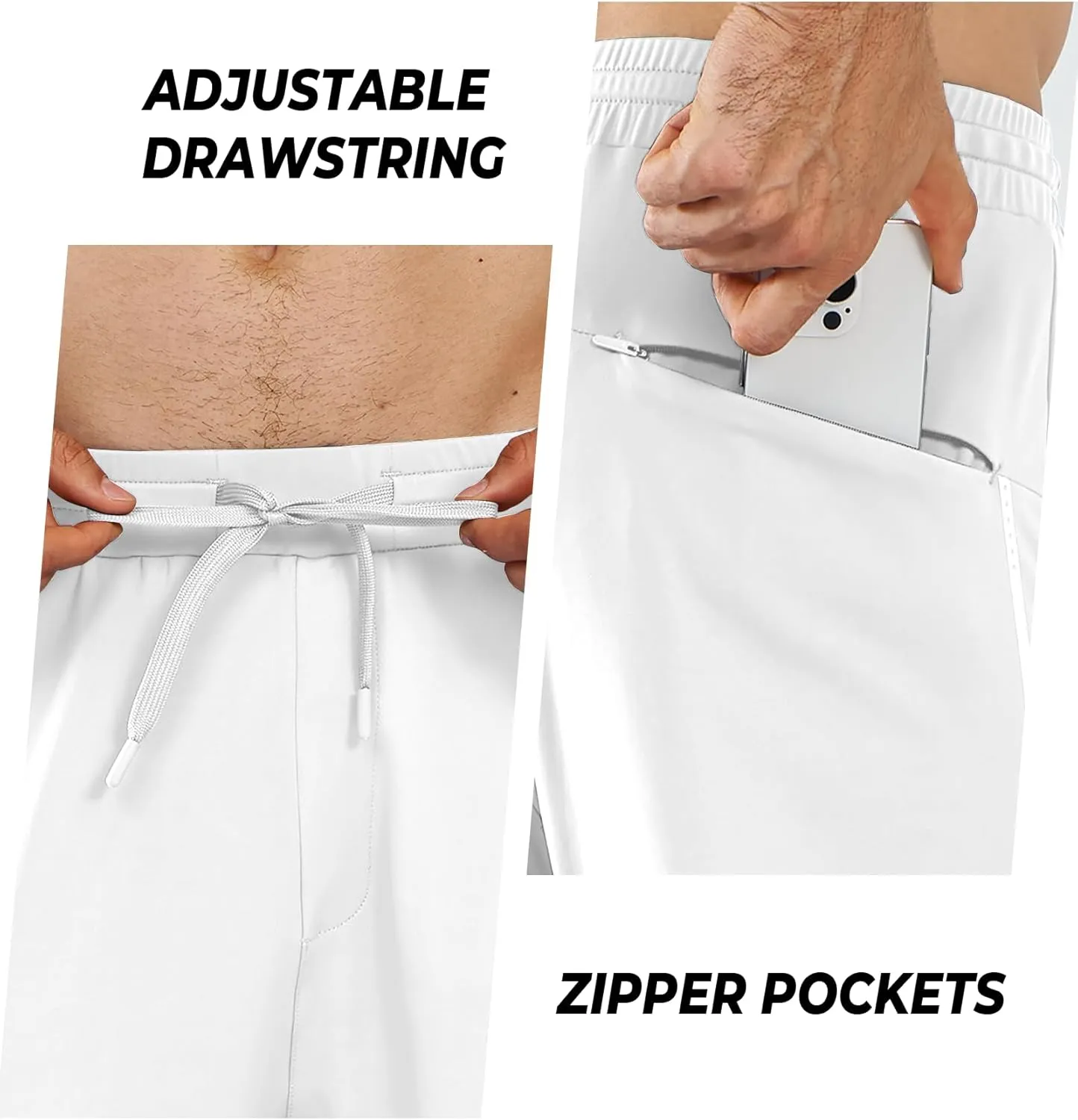 NORTHYARD Men's Joggers Pants with Zipper Pockets Tapered Athletic Workout Running Sweatpants for Men