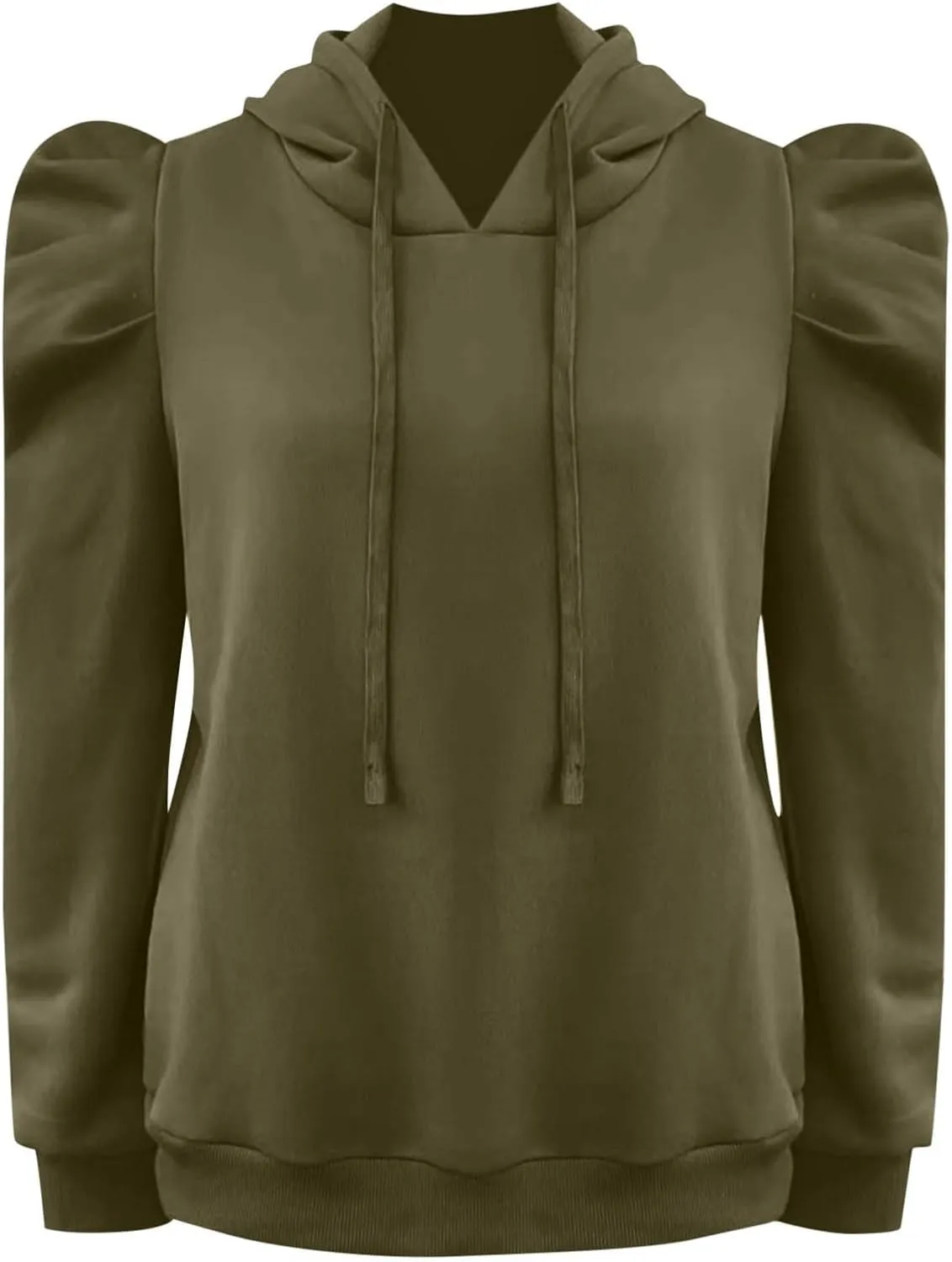 PTOLOCIF Hoodies for Women Fashion Tops Lightweight Drawstring Pullover Sweatshirts Long Sleeve Shirts Loose Fit Solid Blouse