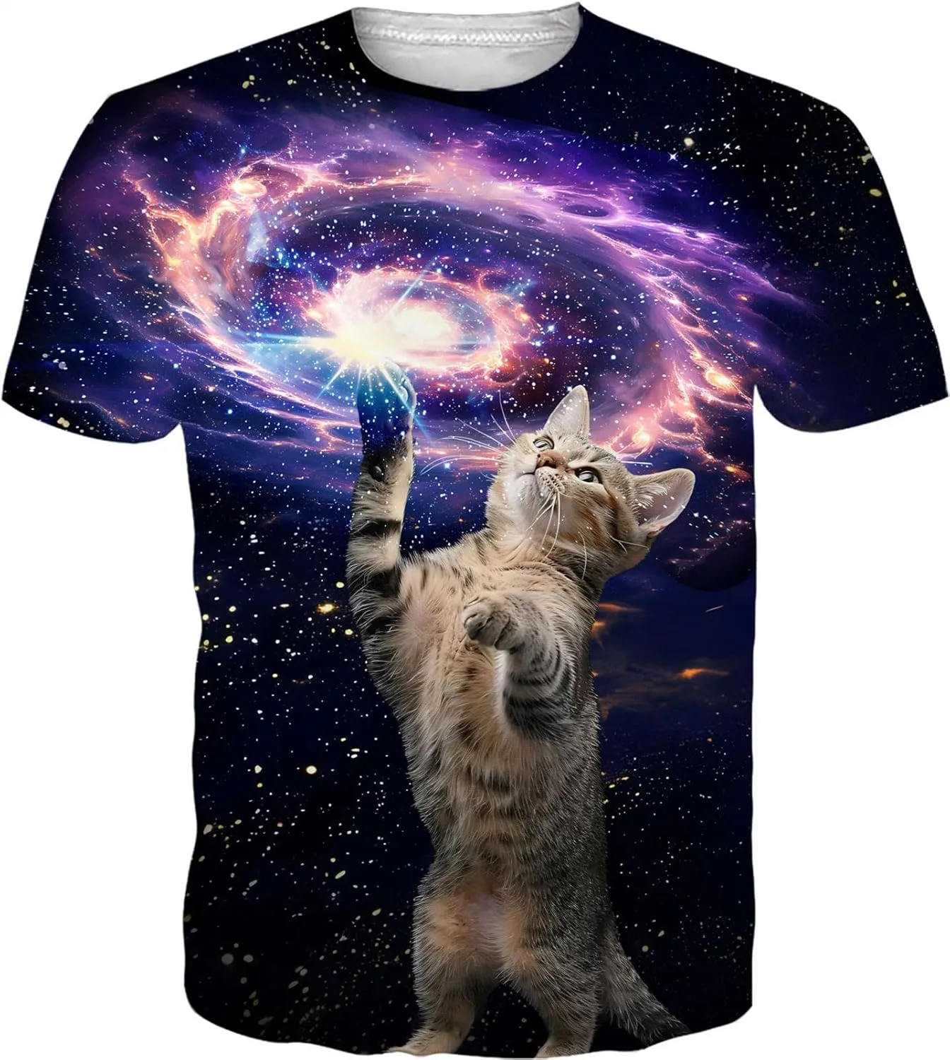 RAISEVERN Mens T-Shirts Cool Novelty Crewneck Short Sleeve Funny Graphic Top Casual Tees for Women