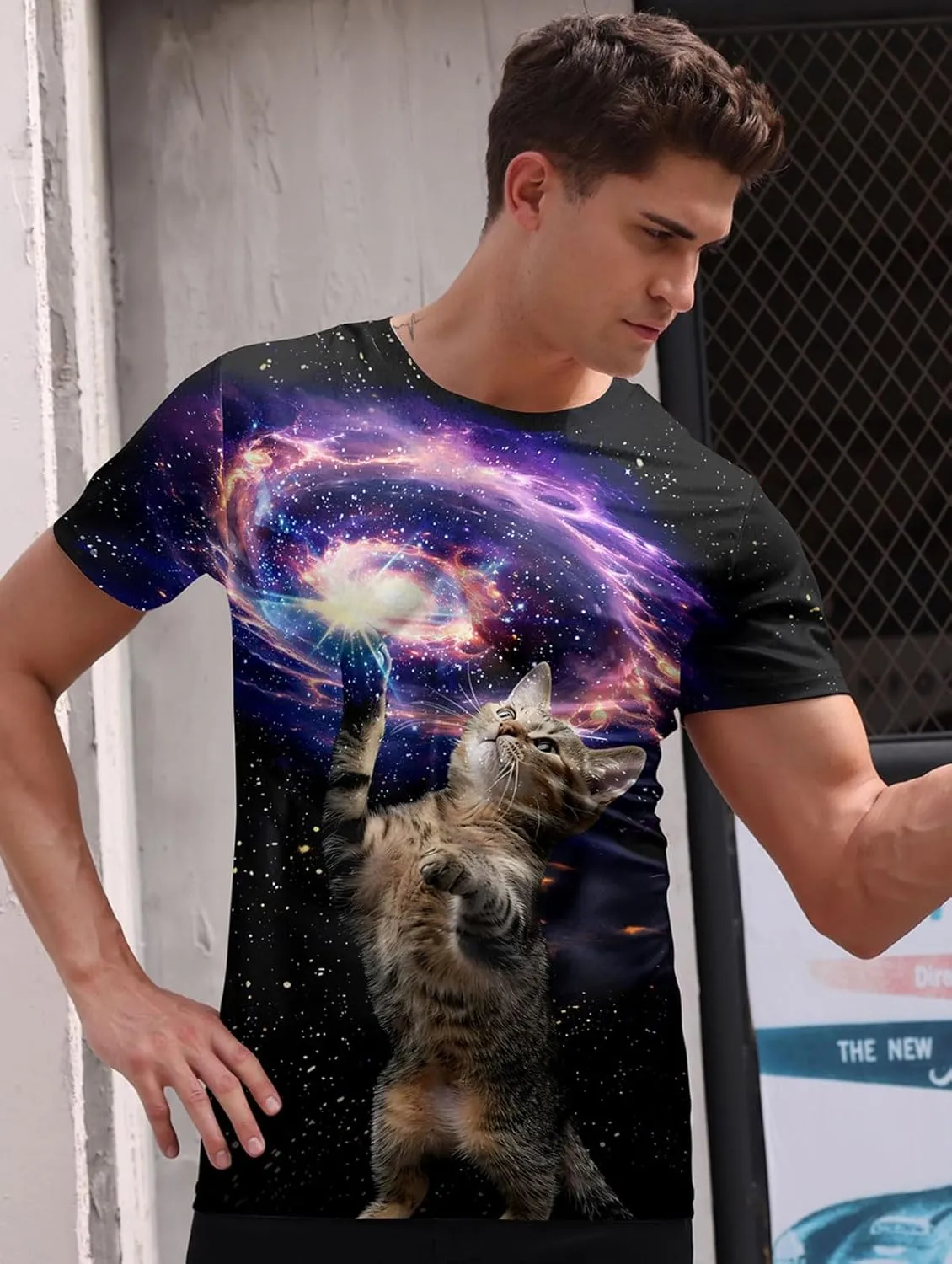 RAISEVERN Mens T-Shirts Cool Novelty Crewneck Short Sleeve Funny Graphic Top Casual Tees for Women