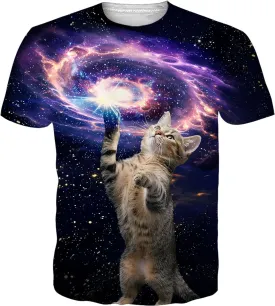 RAISEVERN Mens T-Shirts Cool Novelty Crewneck Short Sleeve Funny Graphic Top Casual Tees for Women