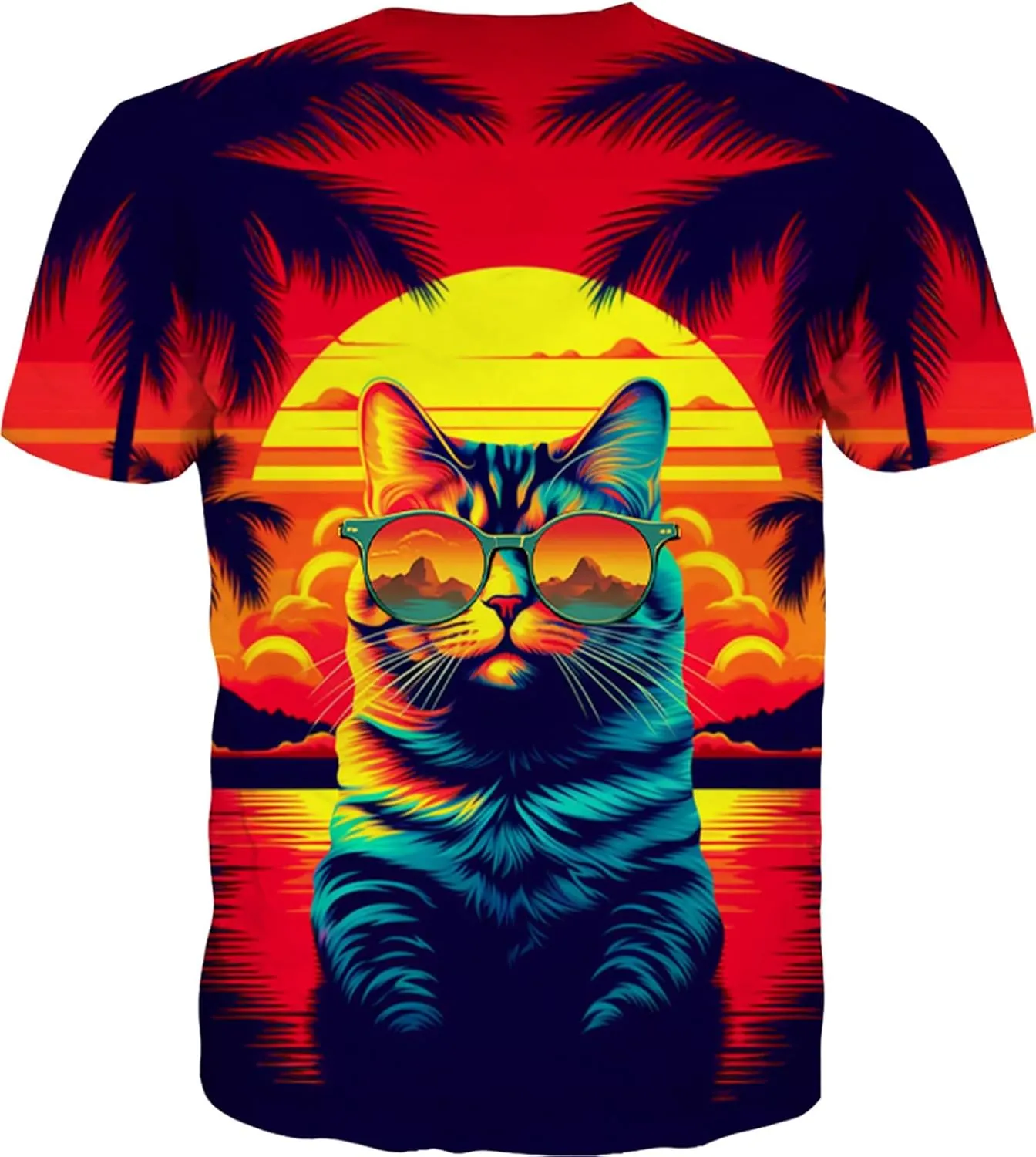RAISEVERN Mens T-Shirts Cool Novelty Crewneck Short Sleeve Funny Graphic Top Casual Tees for Women