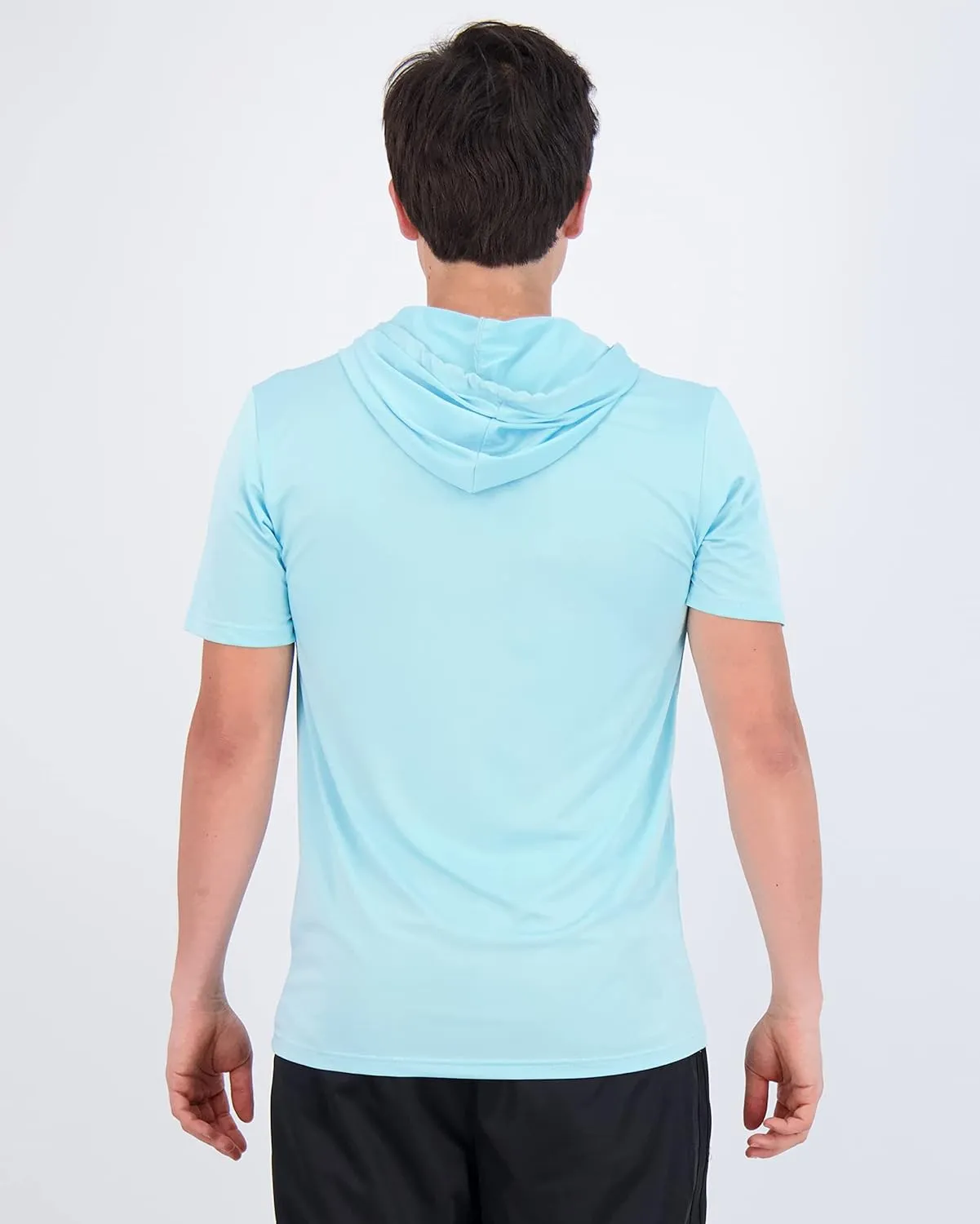 Real Essentials 3 Pack: Men's Dry Fit Short Sleeve Active Athletic Hoodie Pullover Sweatshirt (Available in Big & Tall)