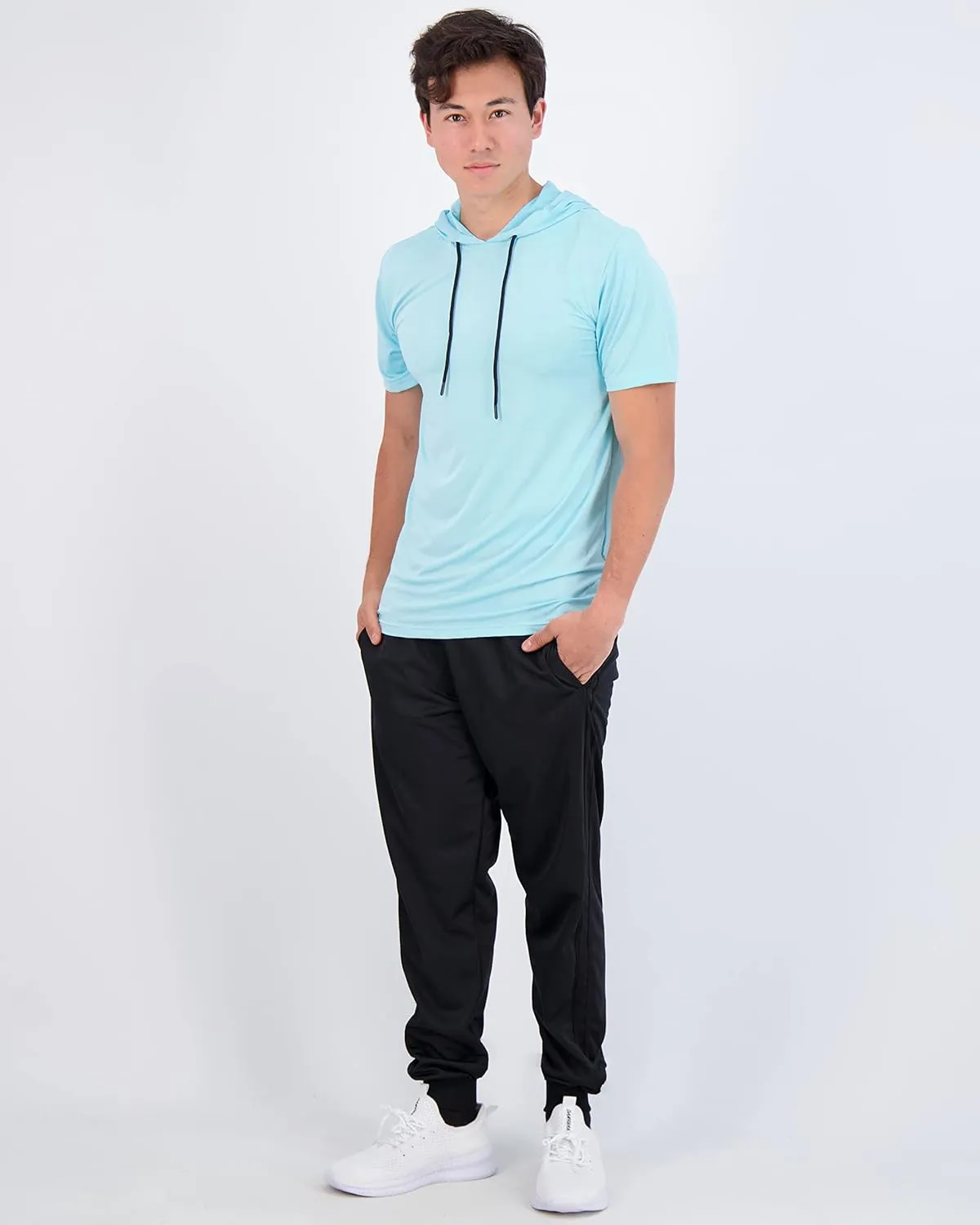 Real Essentials 3 Pack: Men's Dry Fit Short Sleeve Active Athletic Hoodie Pullover Sweatshirt (Available in Big & Tall)