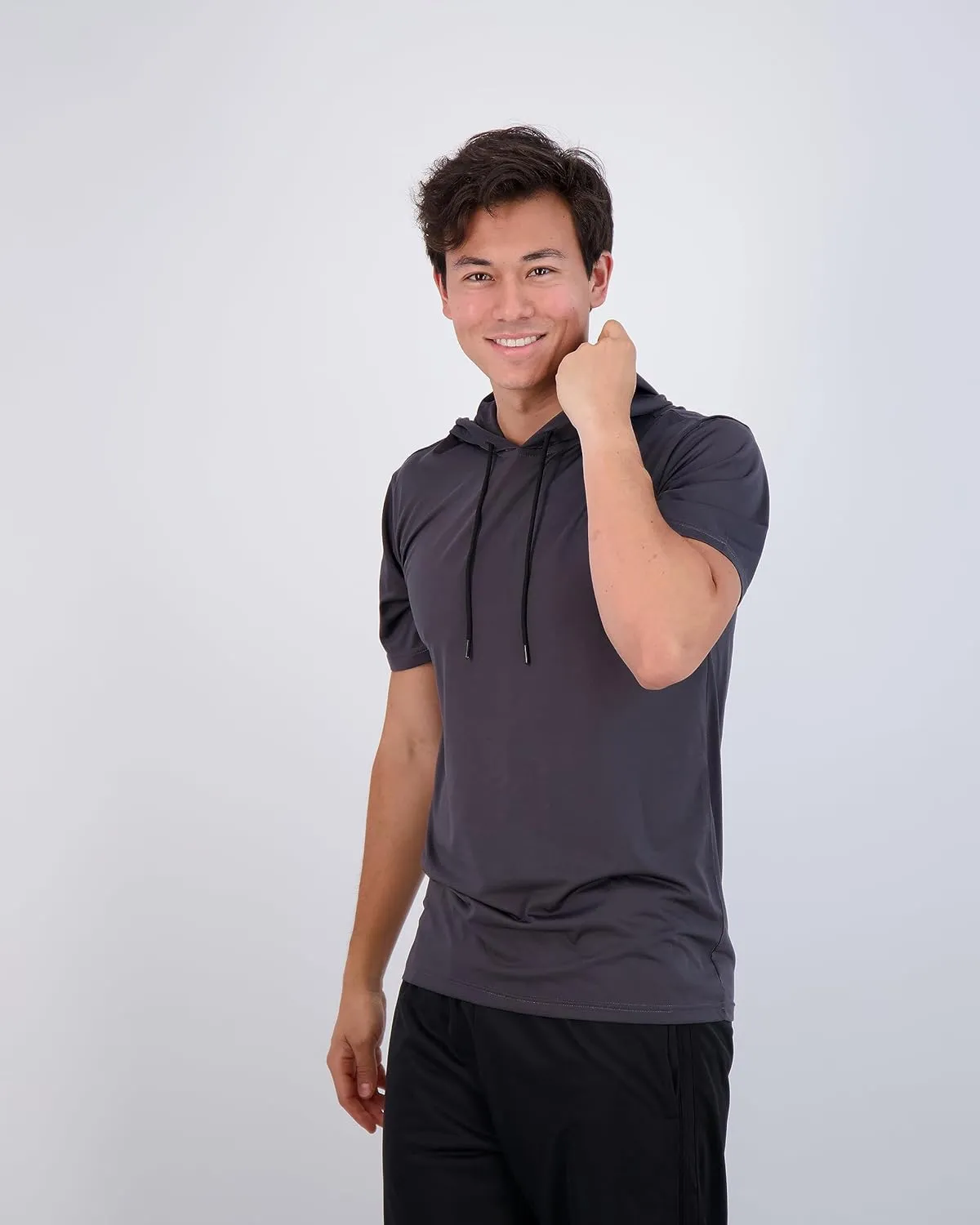 Real Essentials 3 Pack: Men's Dry Fit Short Sleeve Active Athletic Hoodie Pullover Sweatshirt (Available in Big & Tall)