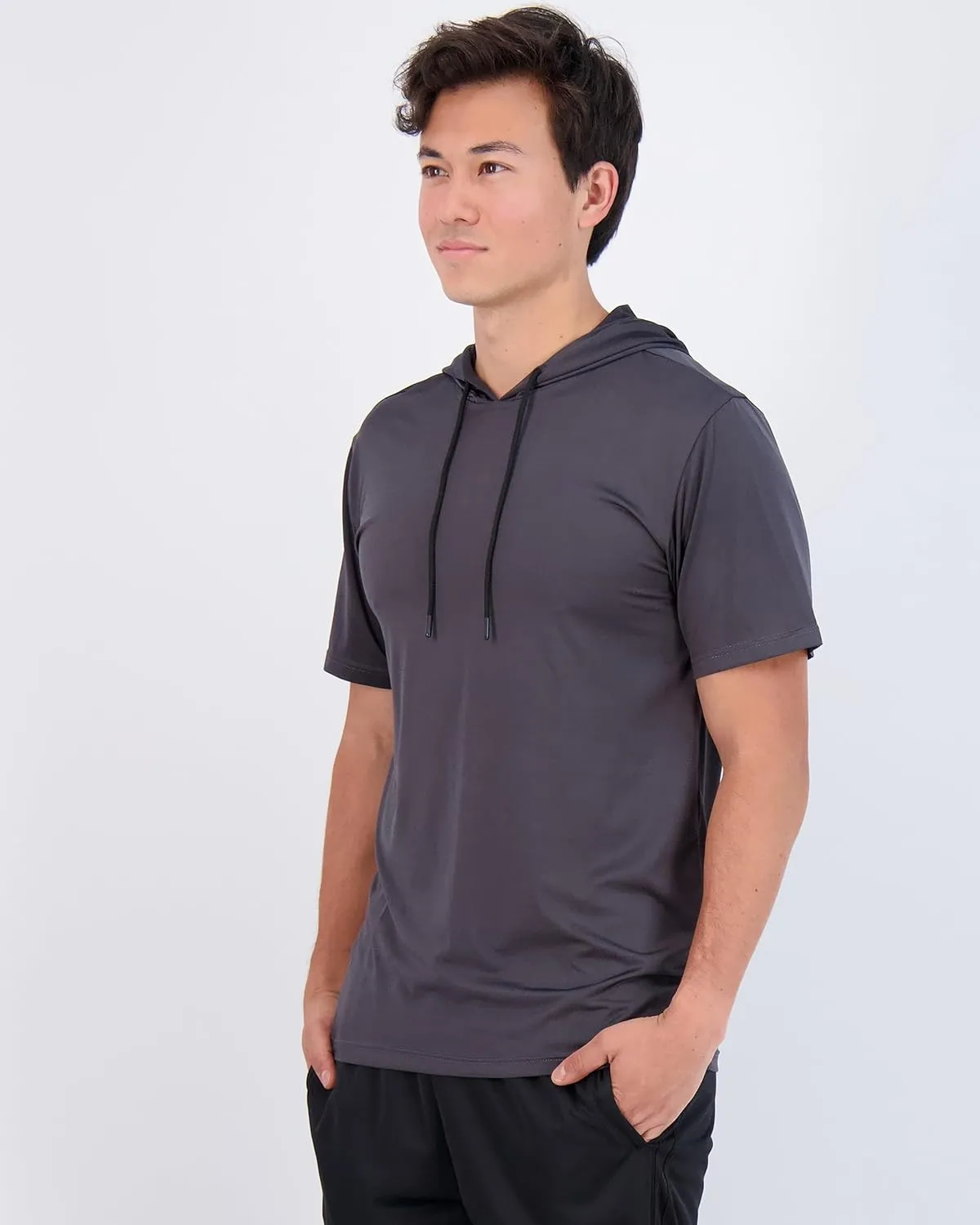 Real Essentials 3 Pack: Men's Dry Fit Short Sleeve Active Athletic Hoodie Pullover Sweatshirt (Available in Big & Tall)