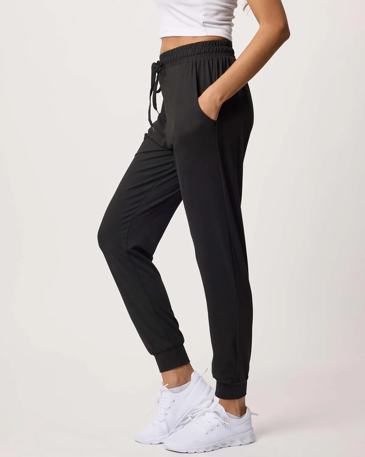 Real Essentials 3 Pack: Women's Ultra-Soft Lounge Joggers Sweatpants Athletic Yoga Pants with Pockets (Available in Plus)