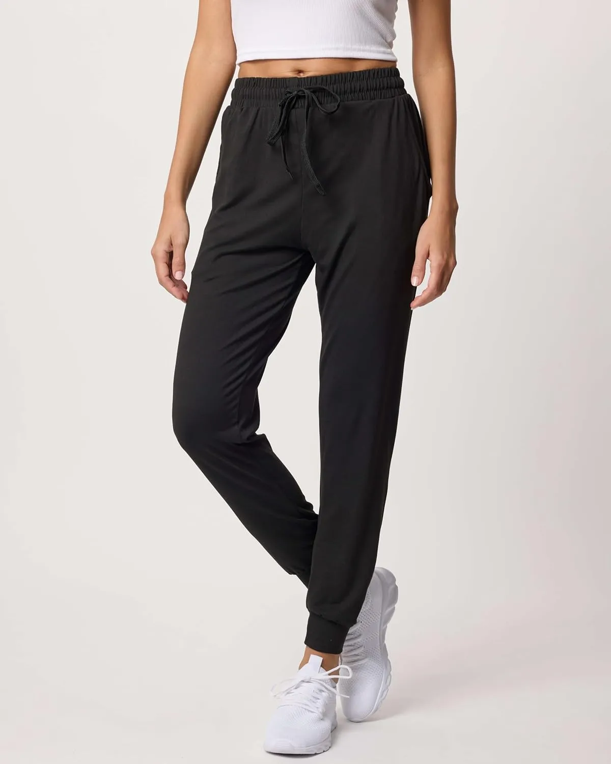 Real Essentials 3 Pack: Women's Ultra-Soft Lounge Joggers Sweatpants Athletic Yoga Pants with Pockets (Available in Plus)