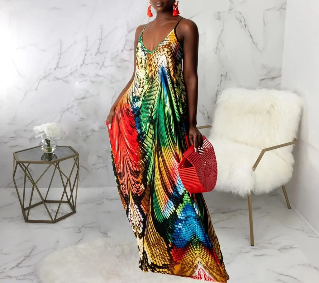 SheKiss 2025 Women's Casual Summer Floral Long Maxi Dresses Floor Length Sleeveless Plus Size Sundresses