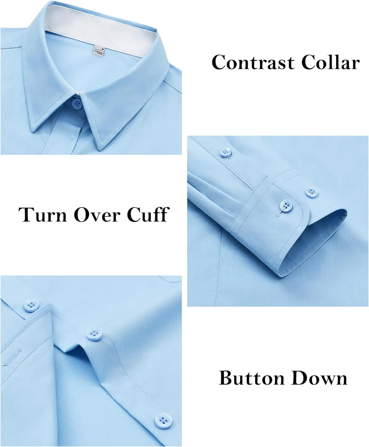 siliteelon Button Down Shirts for Women Dress Shirts Cotton Long Sleeve Shirts for Women Wrinkle Free Stretch Work Blouse
