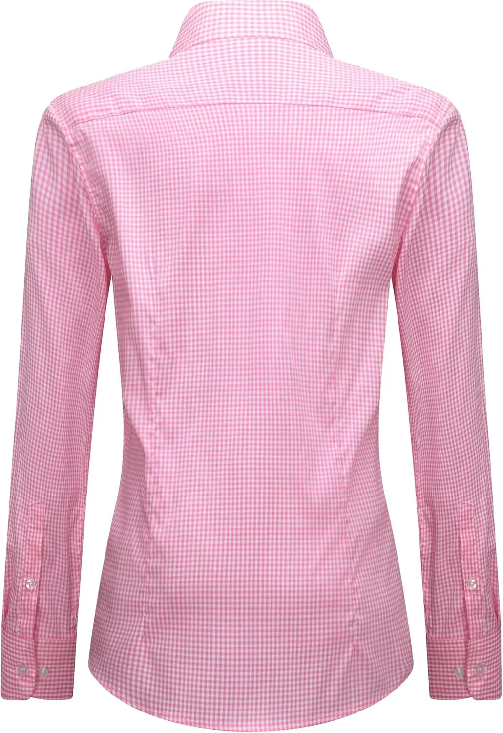 siliteelon Womens Plaid Dress Shirts Long Sleeve Button Down Wrinkle-Free Stretch Solid Casual Work Office Blouse Top