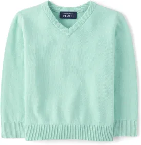 The Children's Place Baby Boys' and Toddler Long Sleeve V-Neck Pullover Sweater