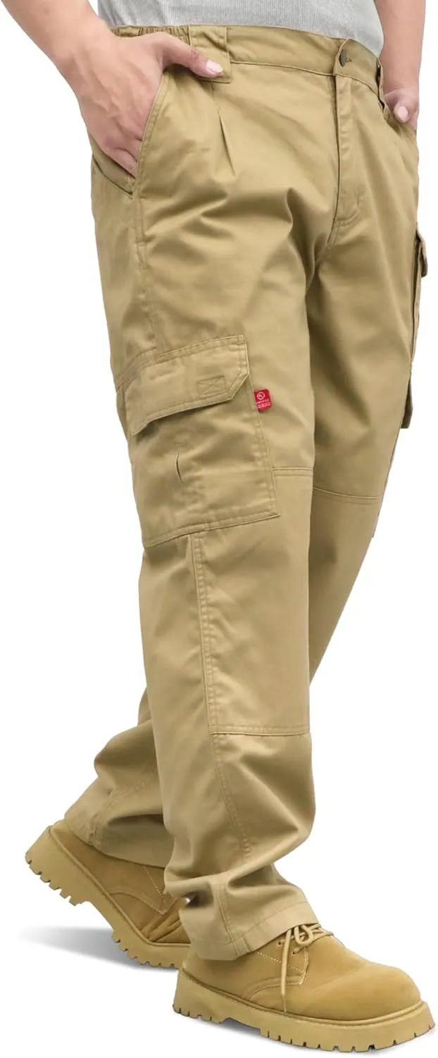Titicaca Men's FR Cargo Pants Flame Resistant Pants Lightweight 7.5oz 100% Cotton Fire Retardant Elastic Waist Pants