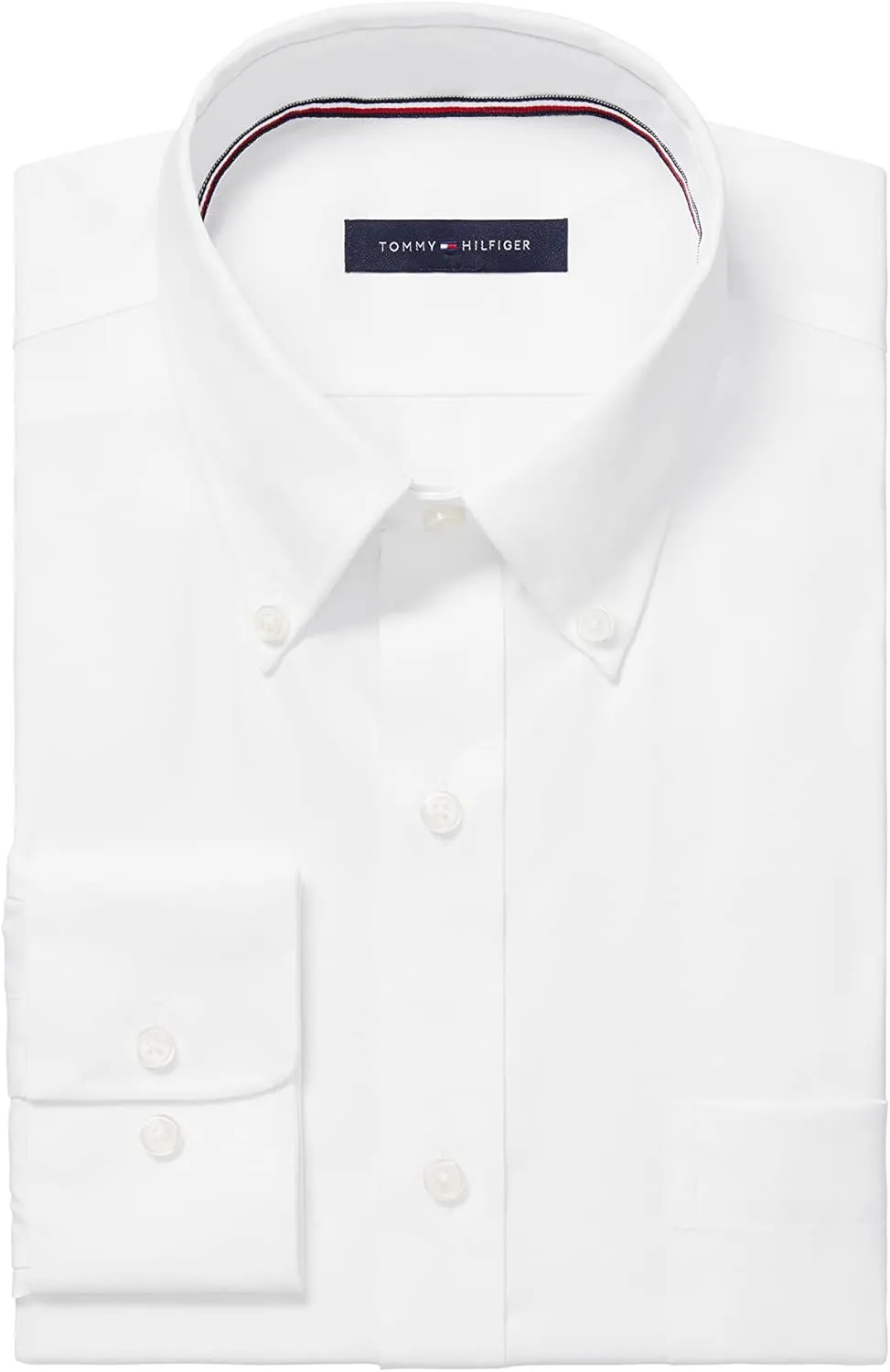 Tommy Hilfiger Men's Non Iron Solid Button Down Collar Shirt
