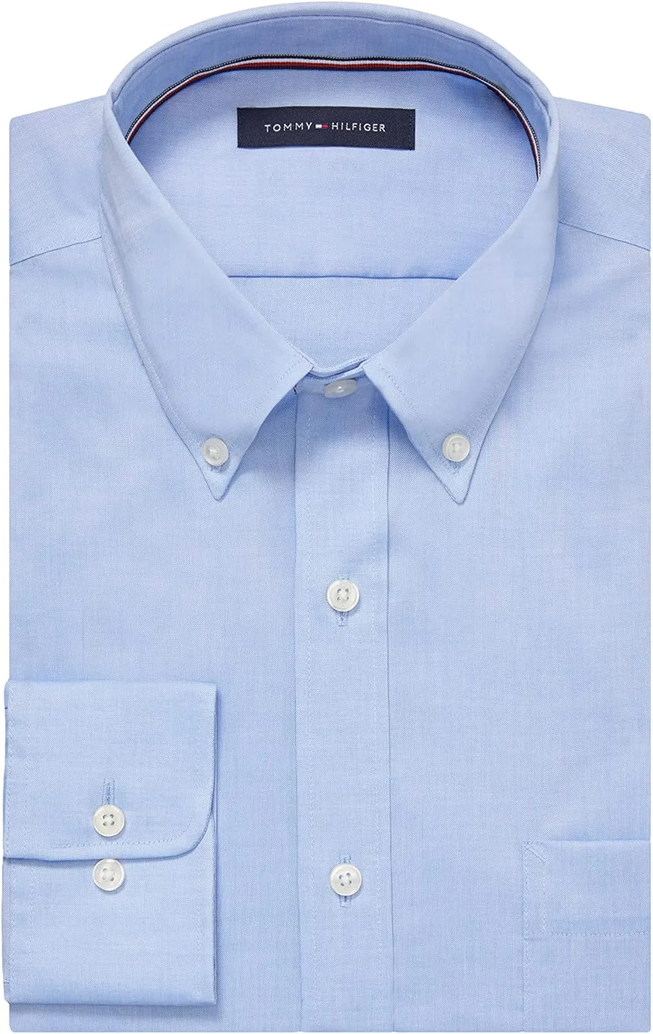 Tommy Hilfiger Men's Non Iron Solid Button Down Collar Shirt