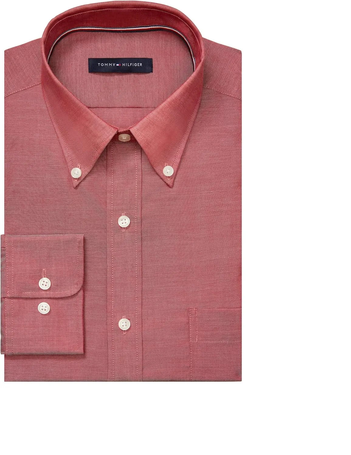 Tommy Hilfiger Men's Non Iron Solid Button Down Collar Shirt