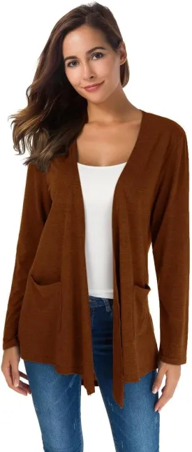 TownCat Cardigans for Women Loose Casual Long Sleeved Open Front Breathable Cardigans with Pockets
