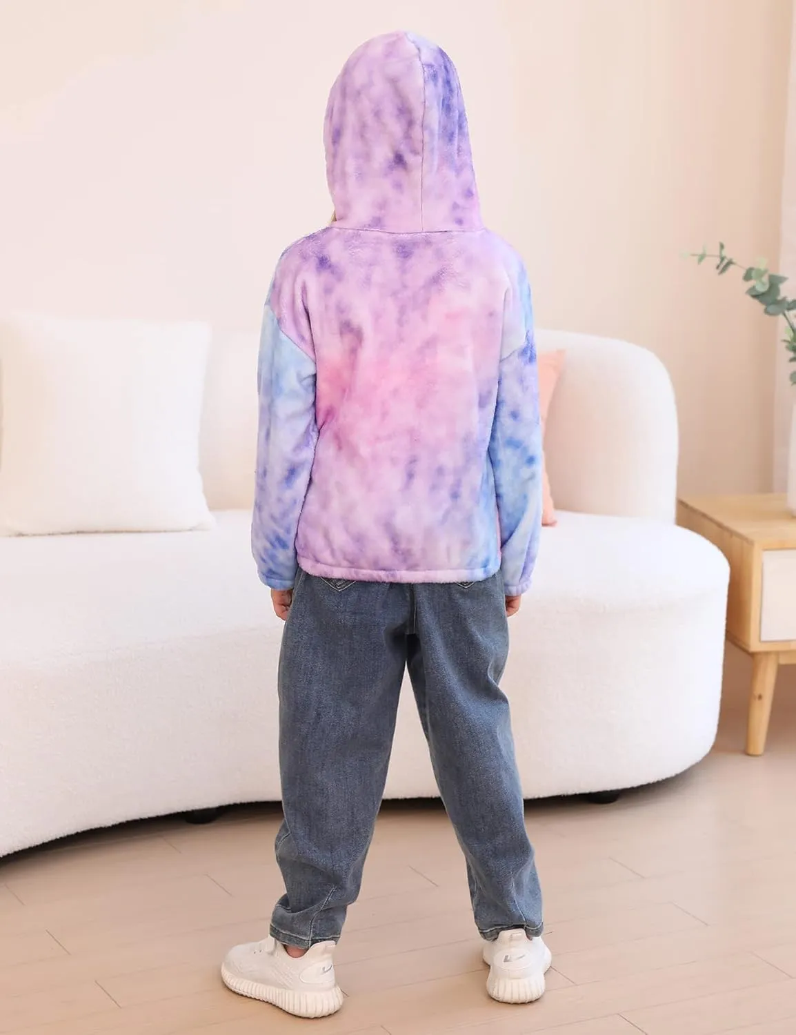 TUONROAD Girl's Fuzzy Hoodies Warm Loose Button Pullover Oversized Sherpa Jacket Coat