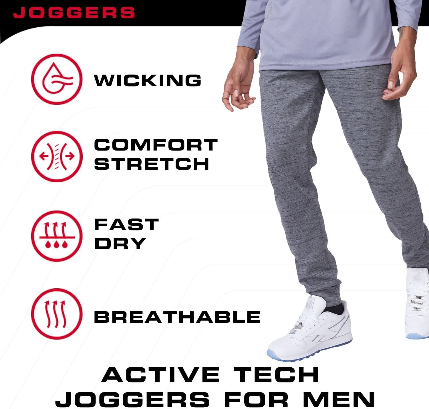 Ultra Performance 3 Pack Mens Joggers Mens Athletic Sweatpants with Pockets for Men, Small - 3X