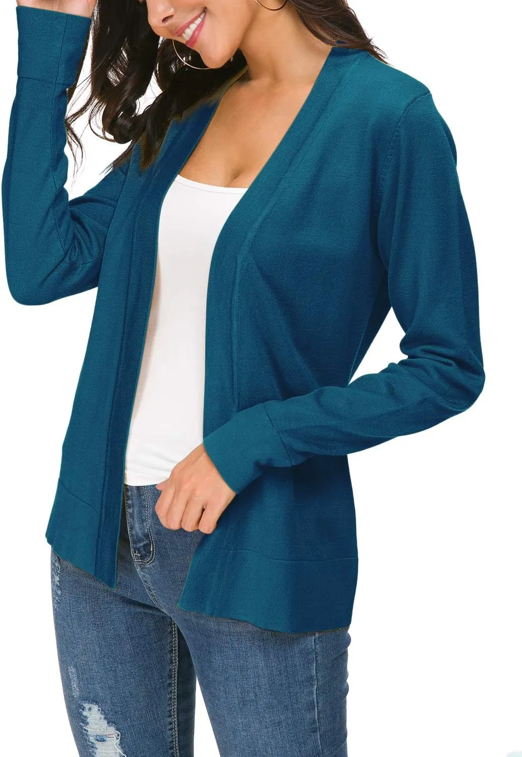Urban CoCo Women's Long Sleeve Open Front Knit Cardigan Sweater