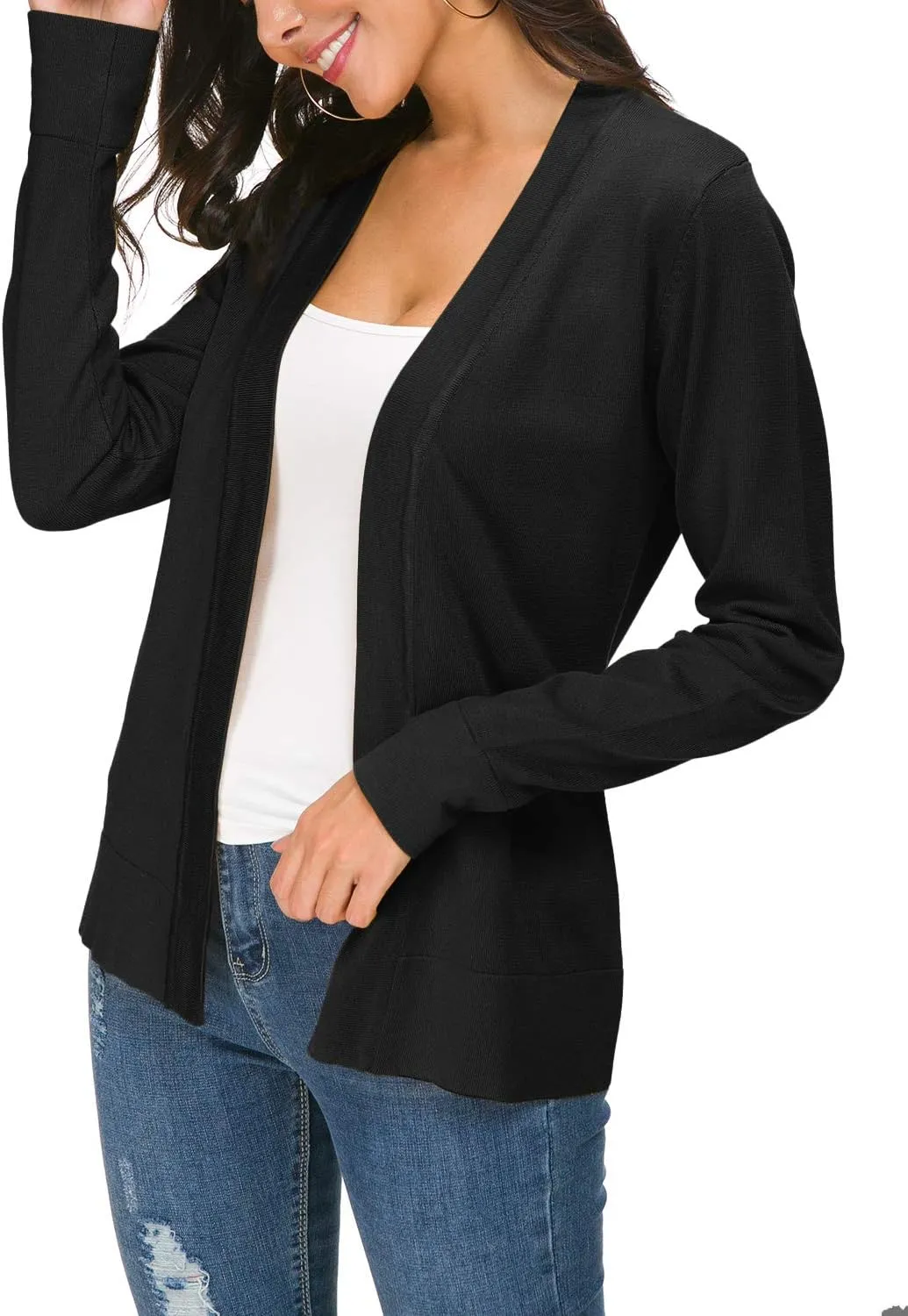 Urban CoCo Women's Long Sleeve Open Front Knit Cardigan Sweater