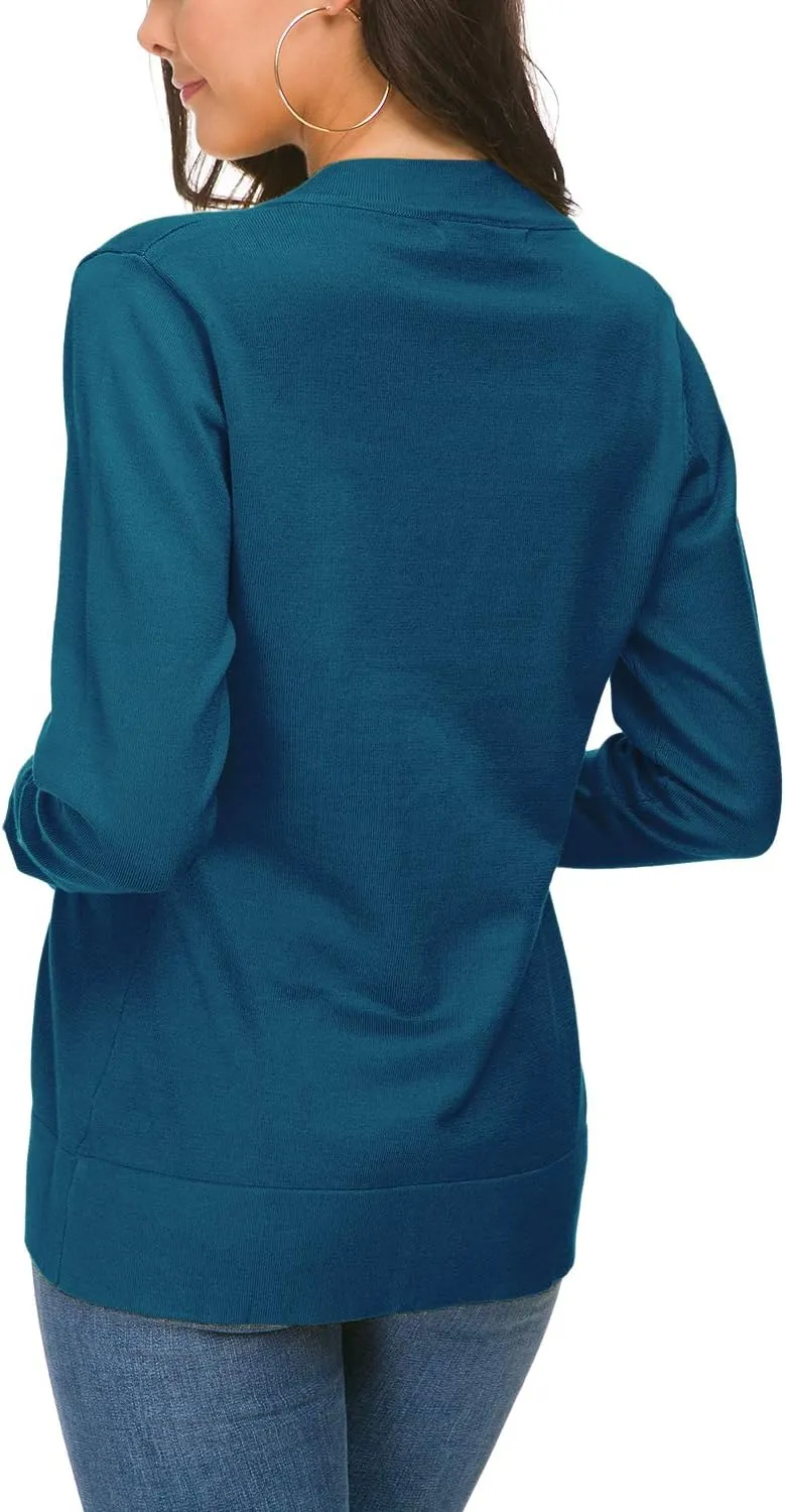 Urban CoCo Women's Long Sleeve Open Front Knit Cardigan Sweater