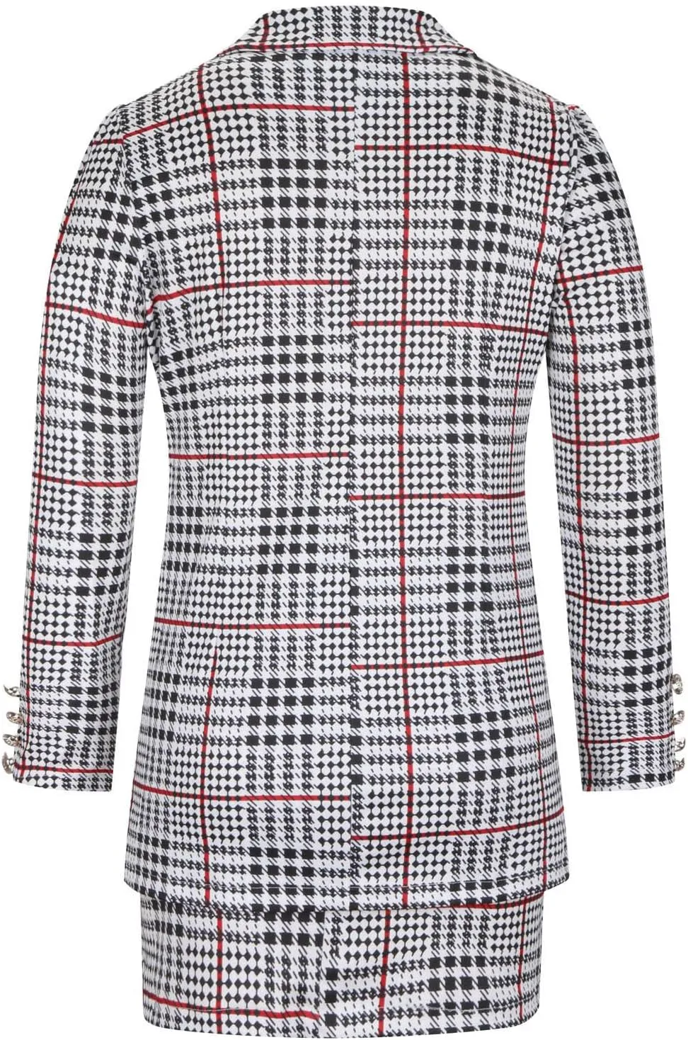 Women's 2 Piece Outfits Casual Solid Long Sleeve Suits Button Work Coat High Waist Blazer Jacket and Mini Skirt Set