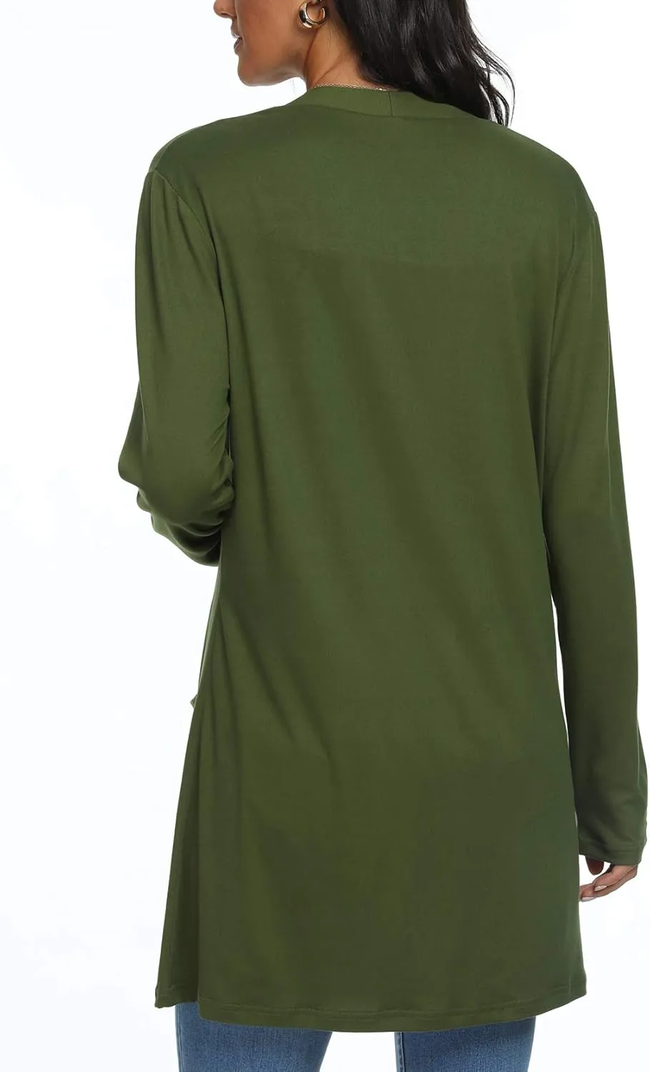 Womens Casual Lightweight with Pocketes Long Sleeve Open Front Cardigan